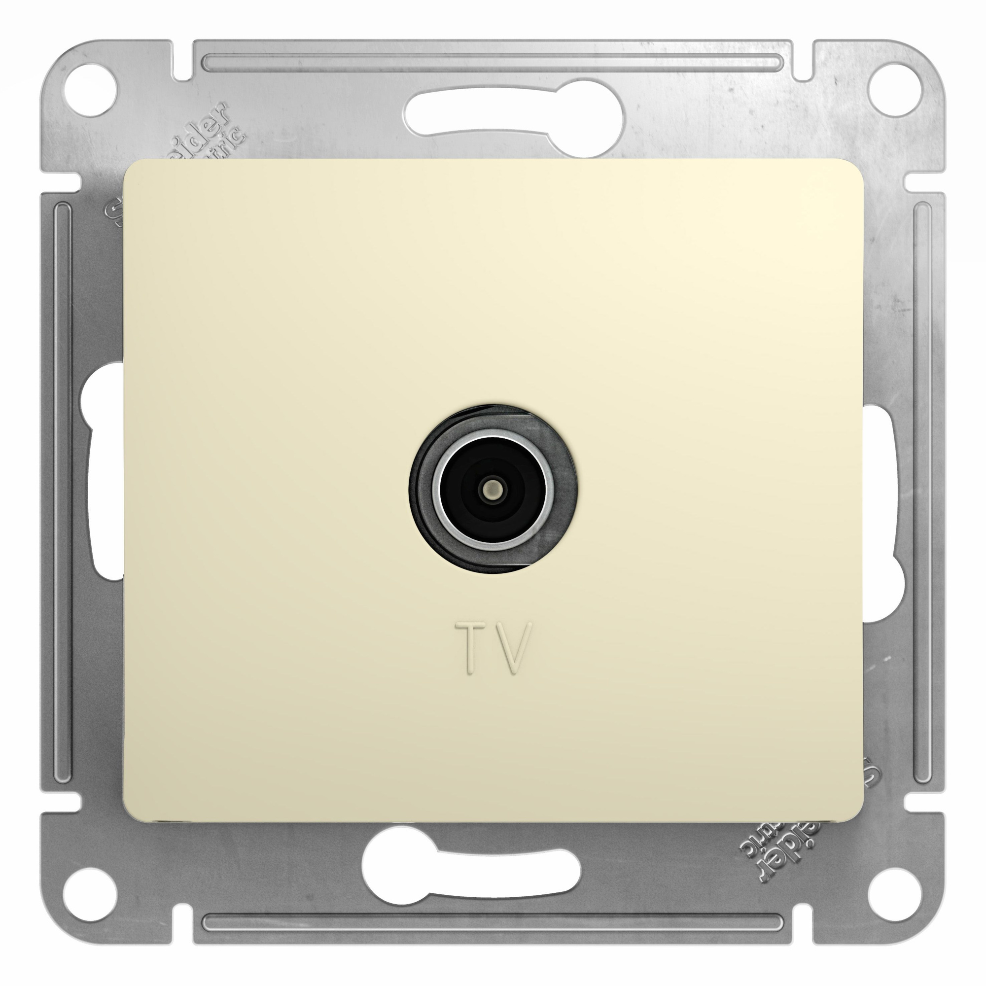 Розетка телевизионная TV-R, единсTVенная (бежевый) Glossa Systeme Electric, GSL000293
