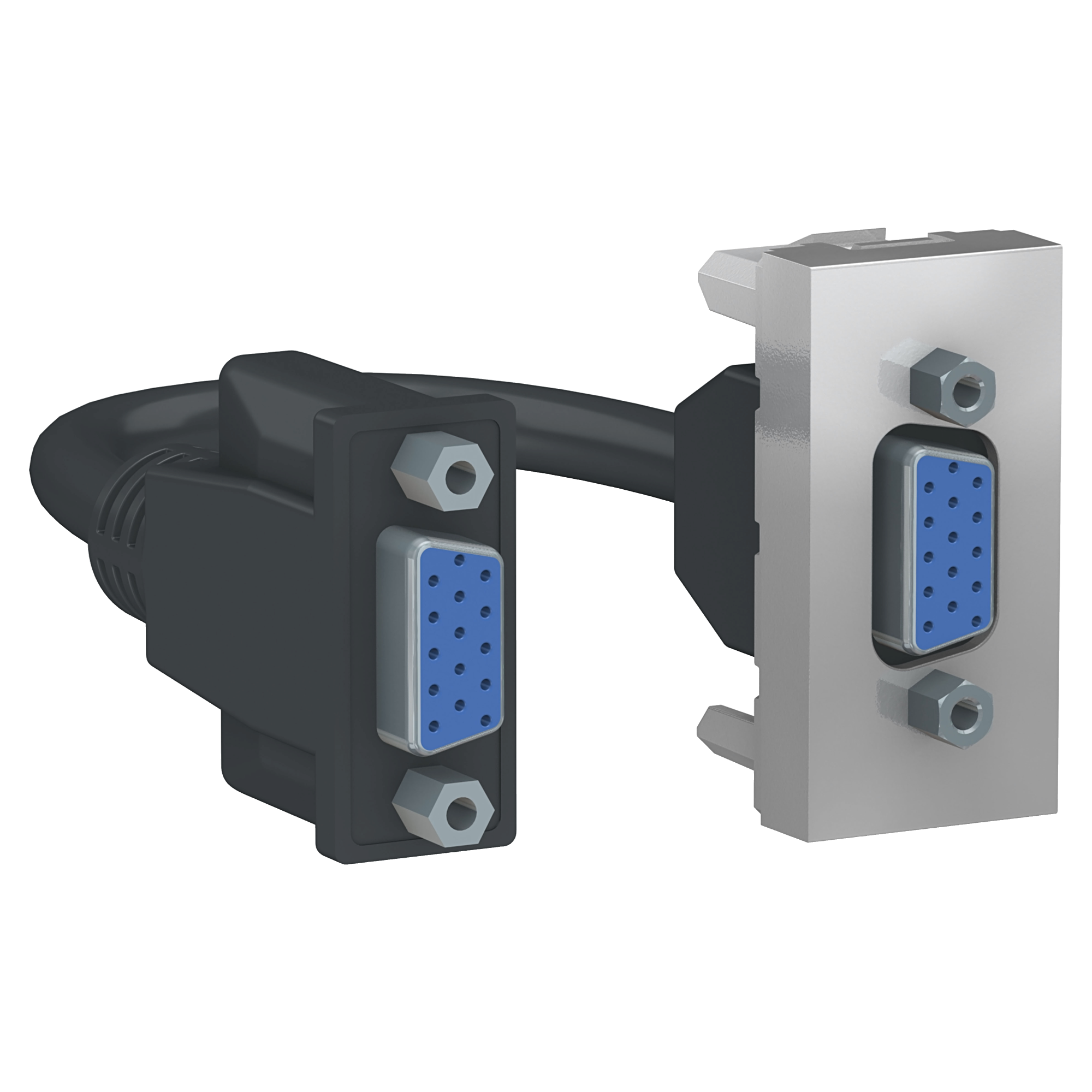 Розетка HD15 female (VGA), 1 модуль (алюминий) Unica Modular Schneider Electric, NU343230