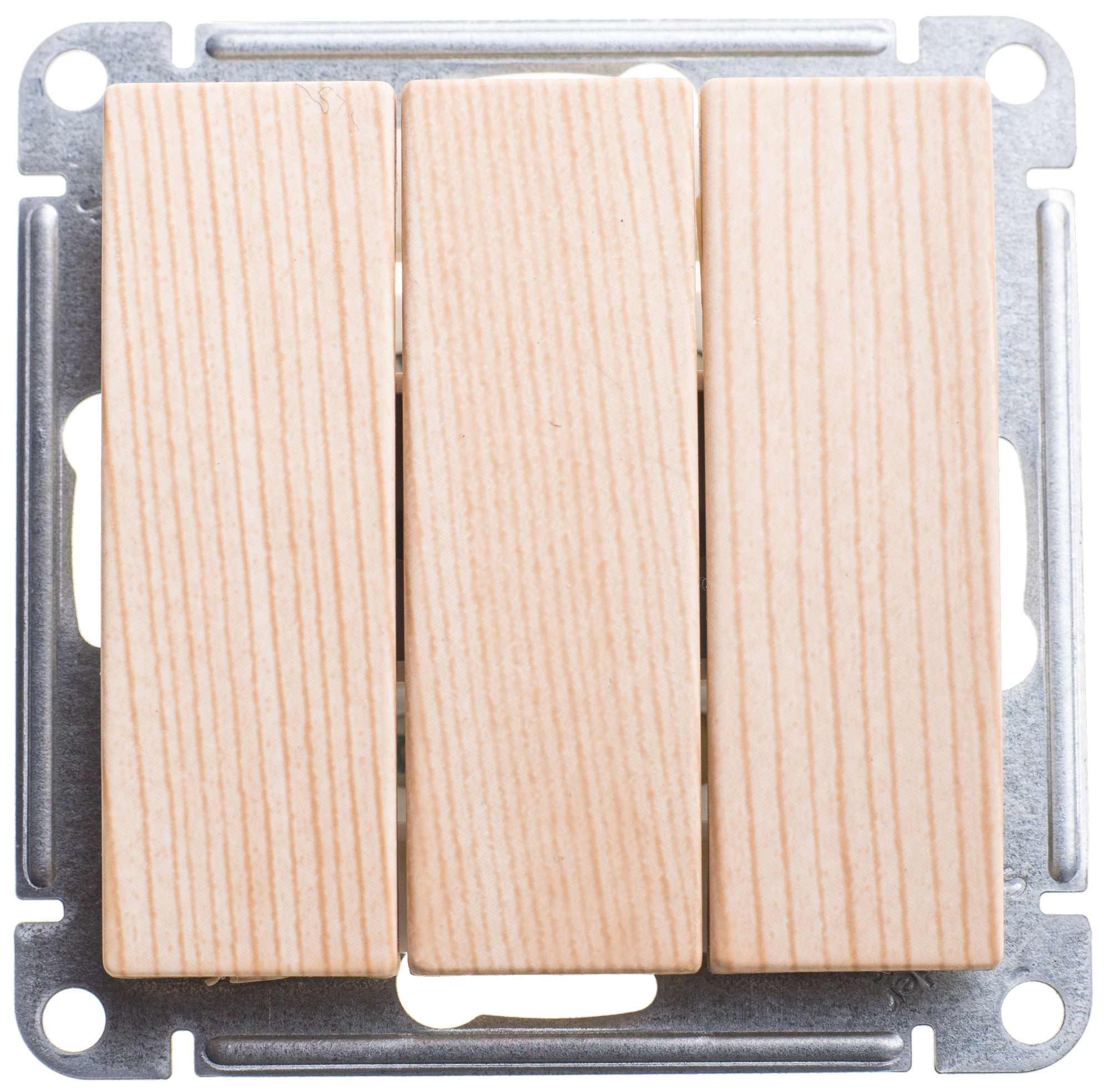 Выключатель 3-клавишный, 10АХ, механизм, (сосна) Wessen 59 Systeme Electric, VS0510-351-7-86