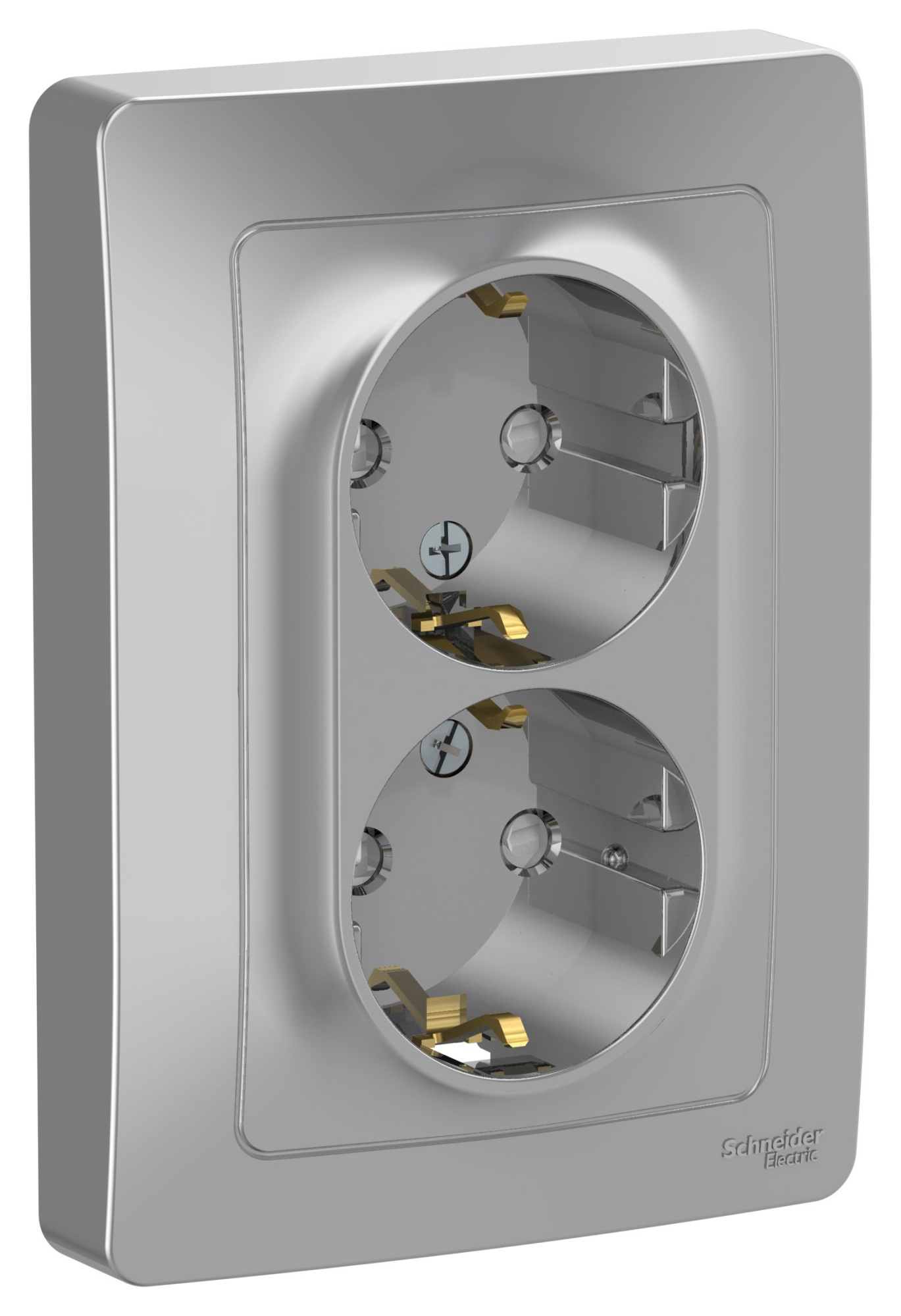 Розетка двойная с заземл. со шторк., С/У, 16А, 250В (алюминий) Blanca Systeme Electric, BLNRS001123
