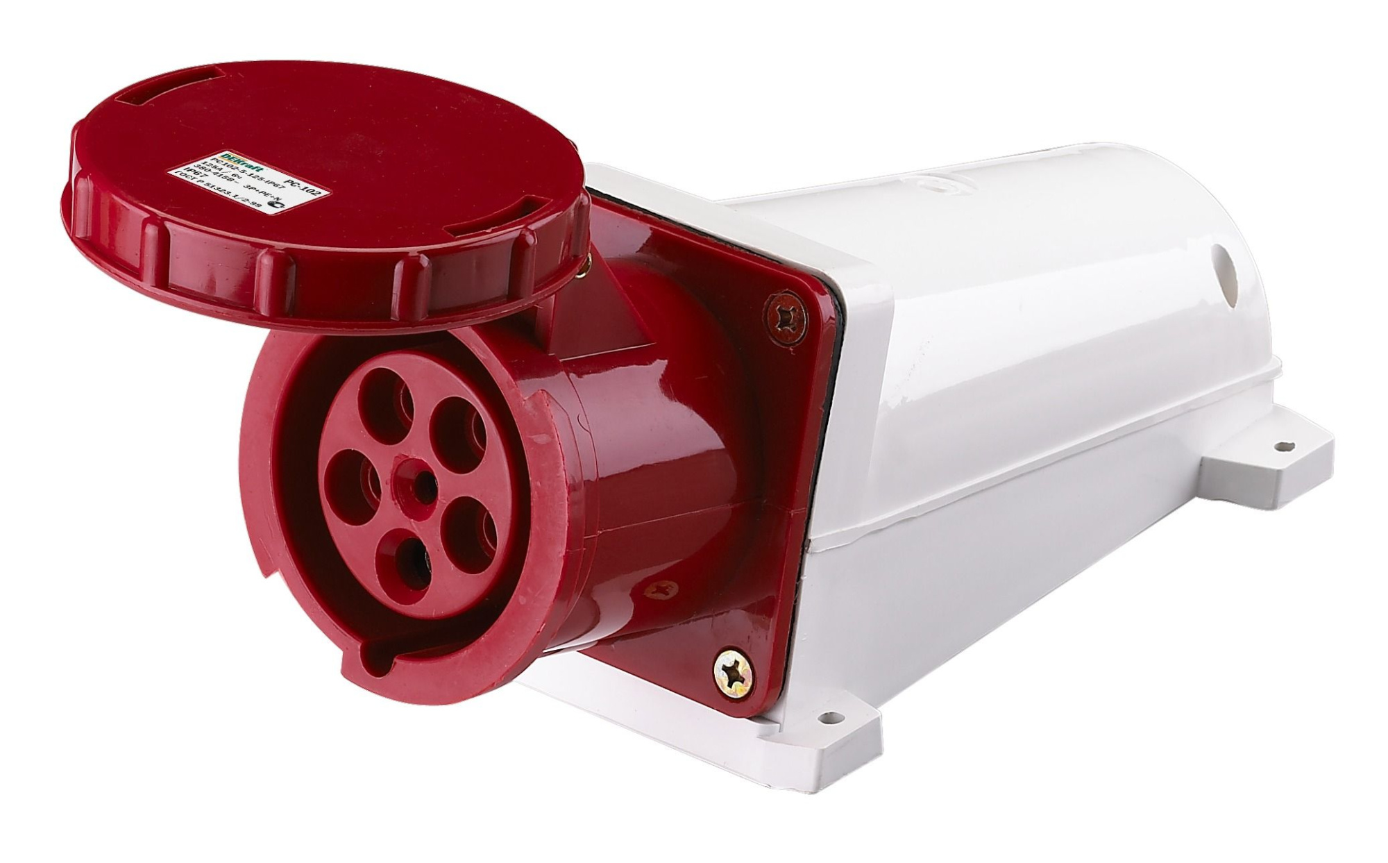РС102-5-125-IP67 Розетка стационарная 3Р+РЕ+N 125А 380В DEKraft, 26036DEK