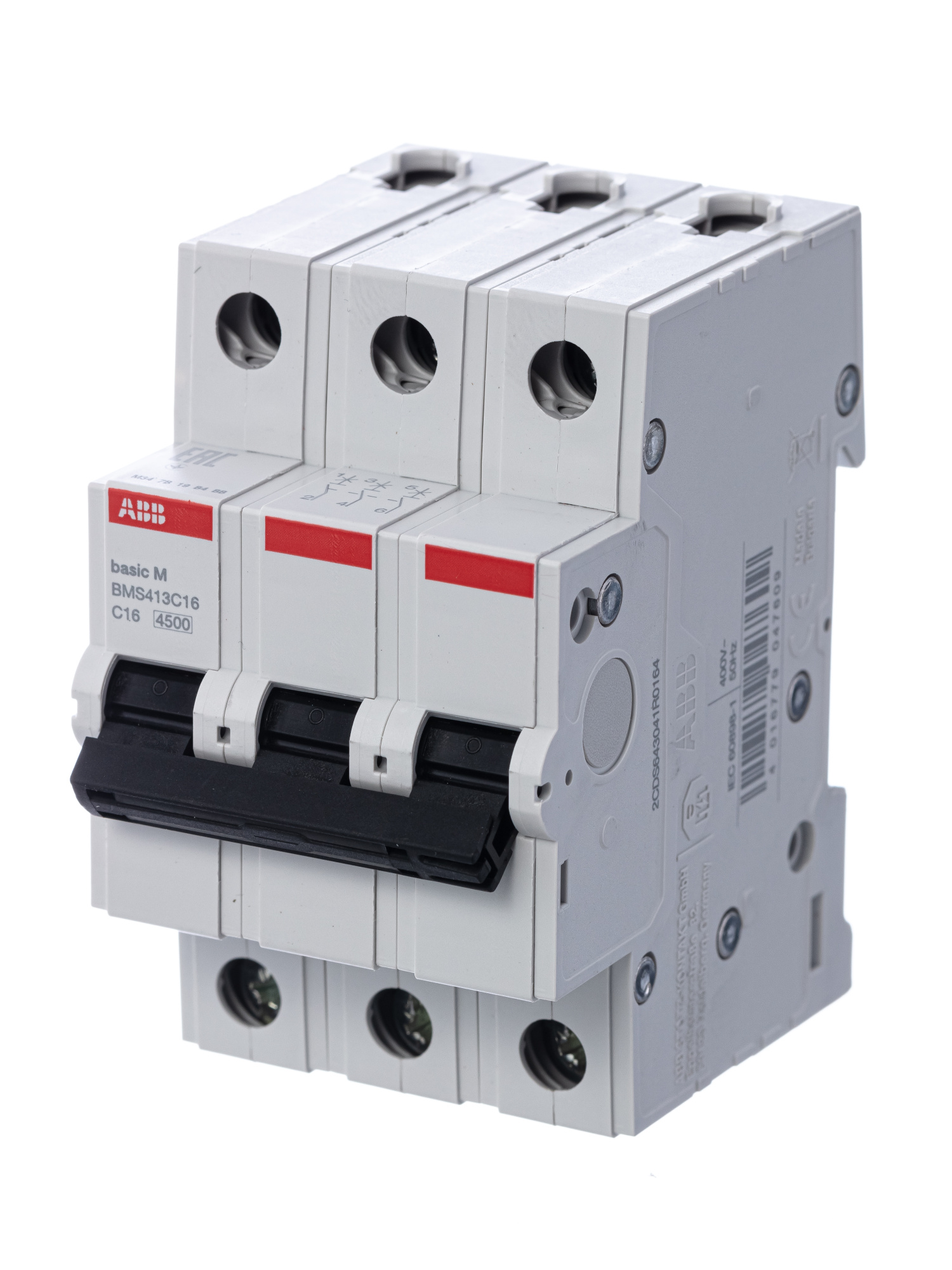 BMS413C16 Автоматический выключатель 3-полюсный, 16А, 4,5 kA (хар-ка C) ABB, 2CDS643041R0164