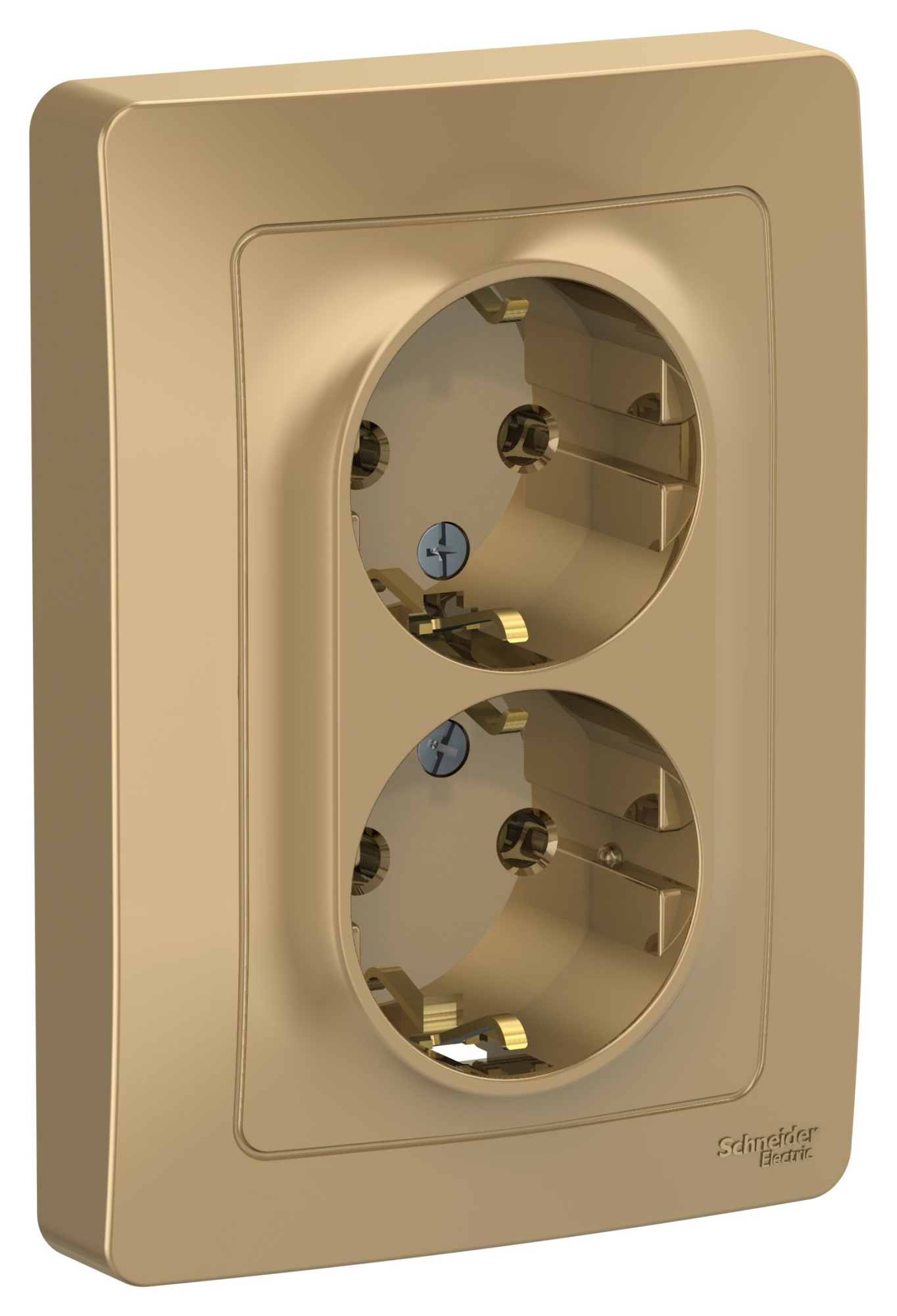 Розетка двойная, с заземлением без шторок, С/У, 16А, 250В (титан) Blanca Systeme Electric, BLNRS001024