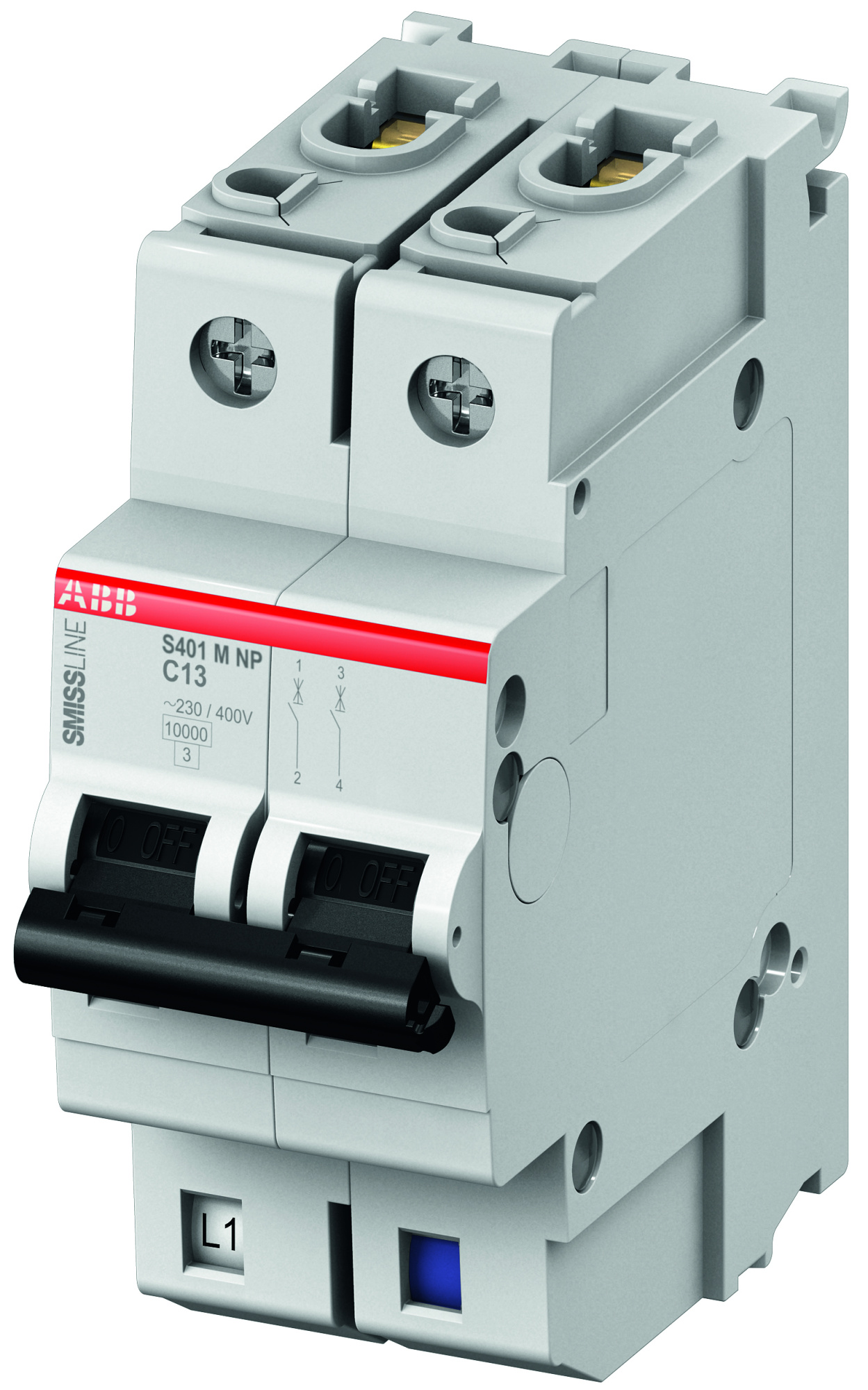 S401M-C10NP Выключатель автоматический 1-полюсный, 10A (хар-ка С) ABB, 2CCS571103R8104