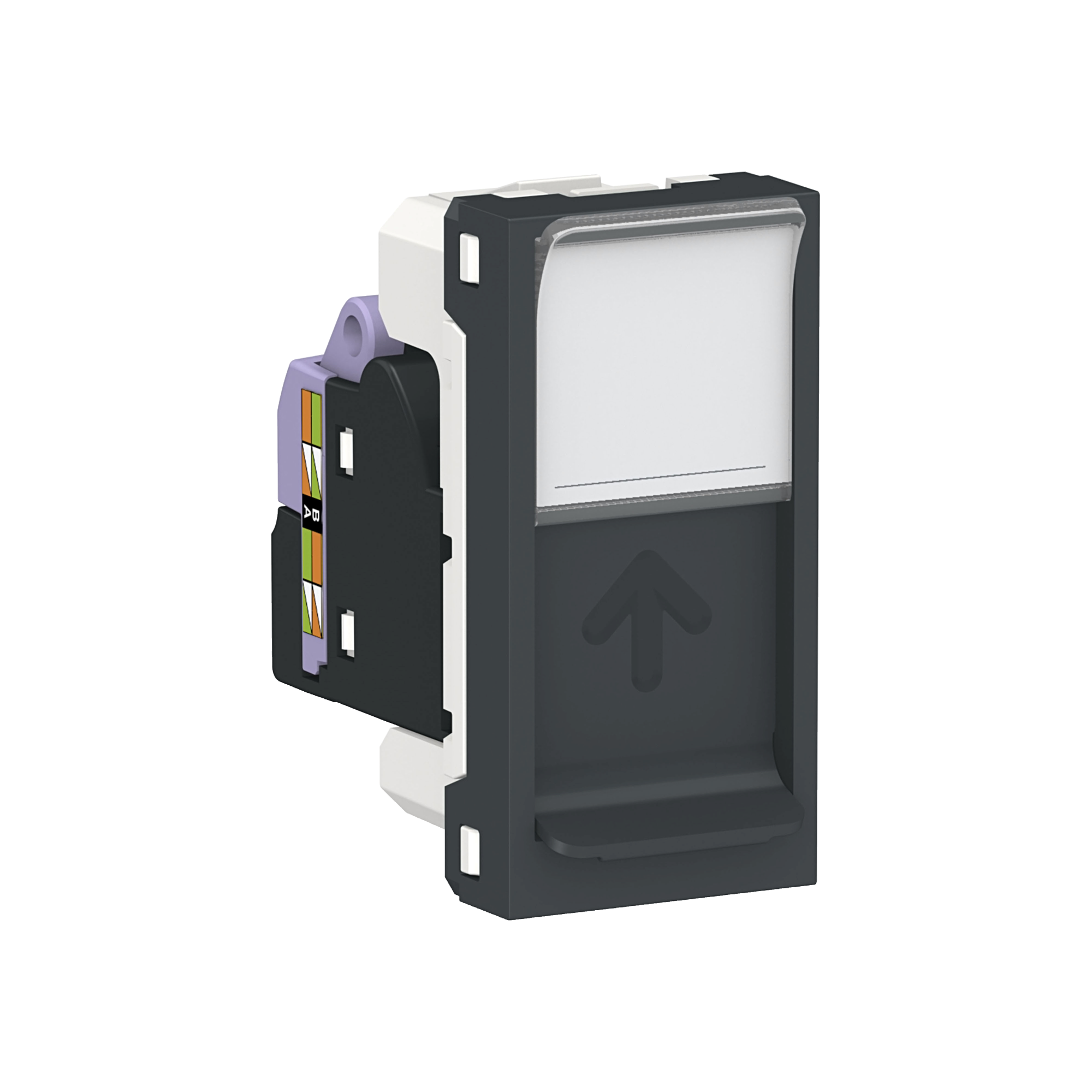 Розетка компьютерная RJ45, одиночная, кат. 6 UTP, 1 модуль (антрацит) Unica Modular Schneider Electric, NU341454