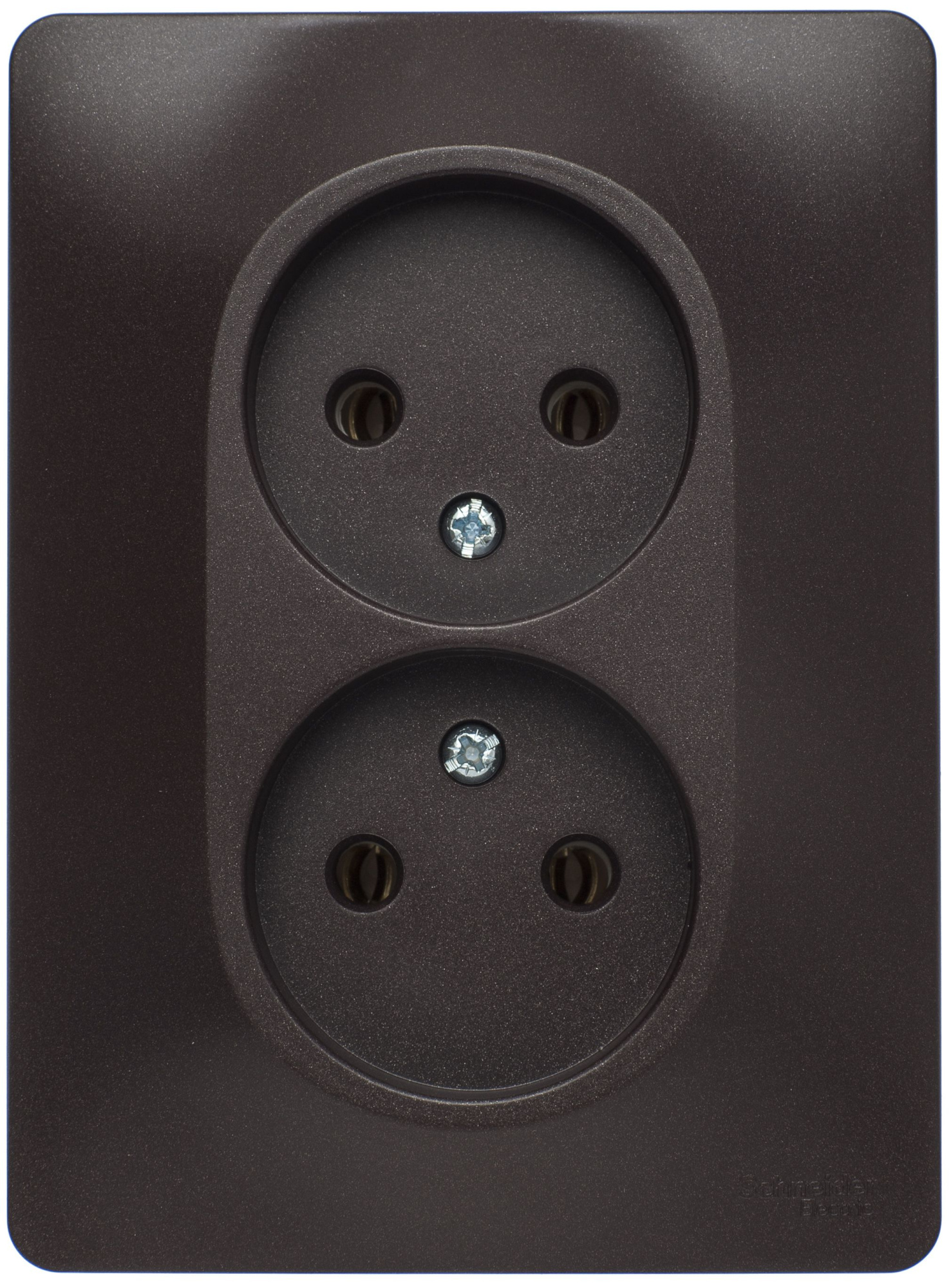 Розетка двойная без заземления, 16А, 250В, в сборе (шоколад) Glossa Systeme Electric, GSL000820