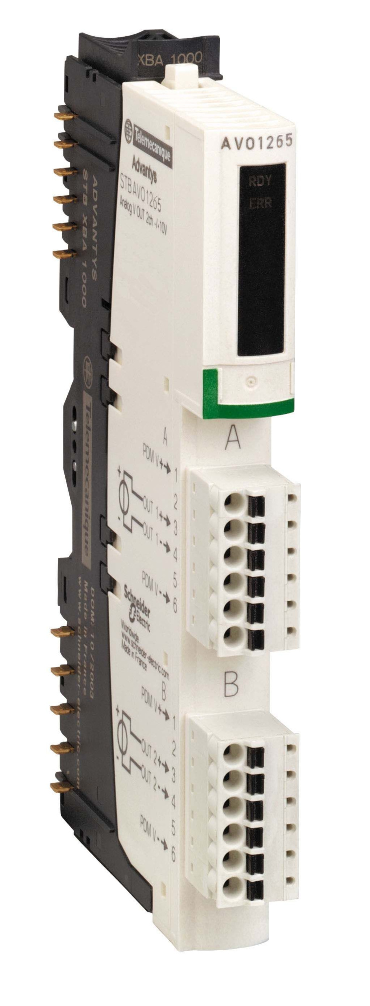Модуль ан. вых, 2 кан -10..+10в (kомпл) Schneider Electric, STBAVO1265K