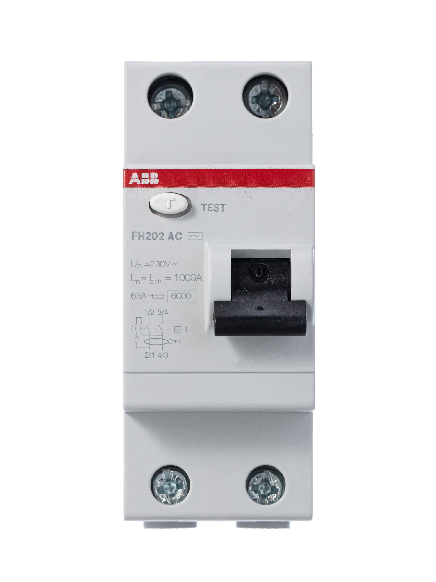 FH202 AC 25/300 Блок утечки тока 2-полюсный, 25A, 300mA, тип АC (УЗО) ABB, 2CSF202003R3250