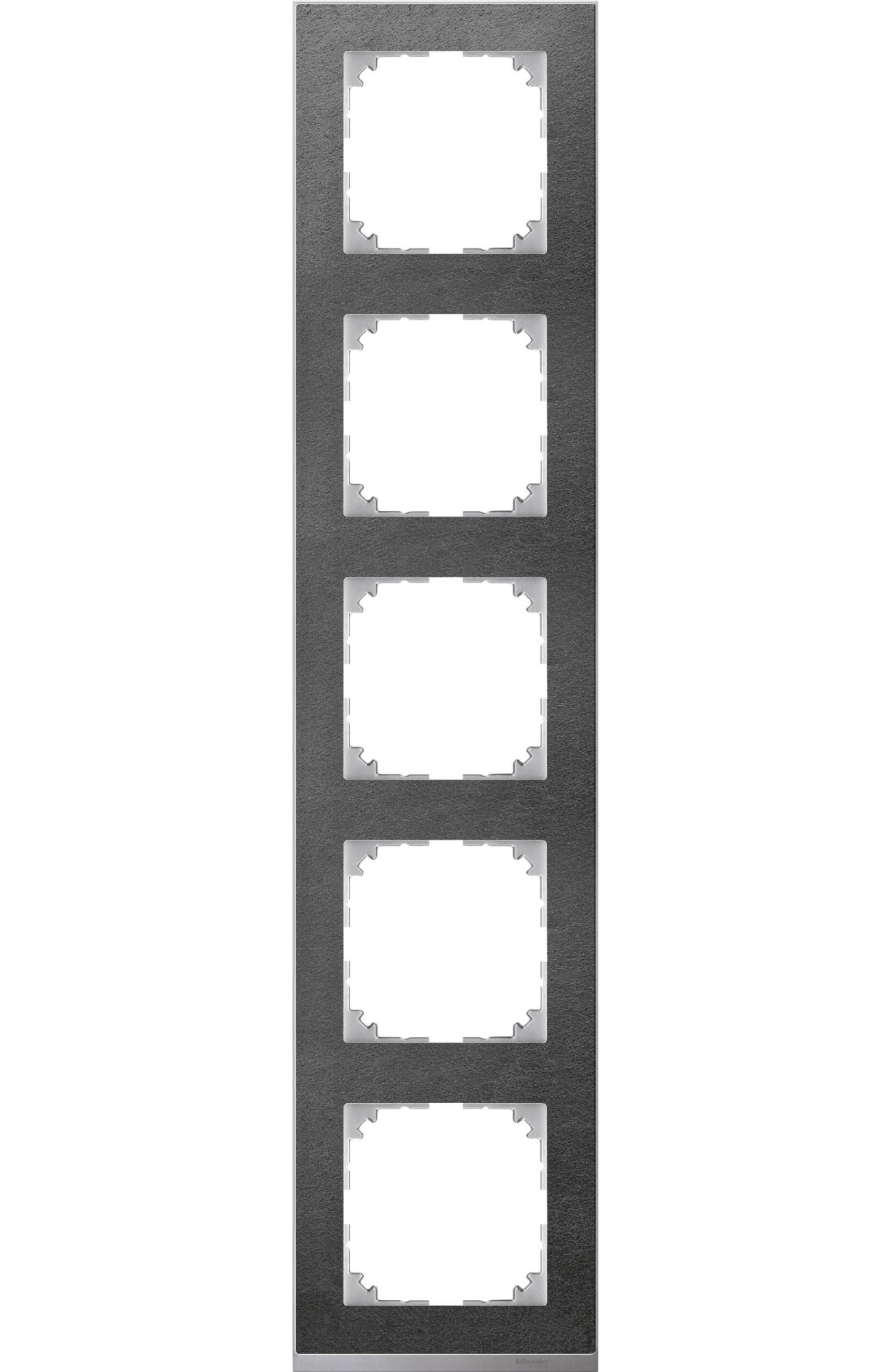 Рамка 5-постовая, sm (сланец/алюминий) Merten M-Pure D?cor Schneider Electric, MTN4050-3669