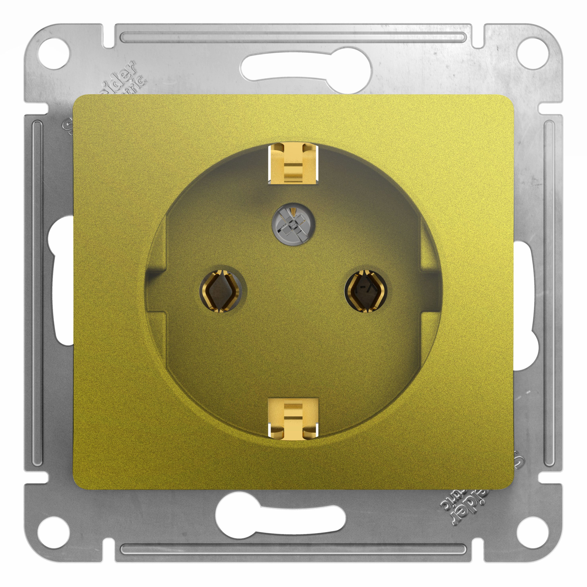 Розетка с заземлением,16А, 250В, механизм (фисташковый) Glossa Systeme Electric, GSL001043