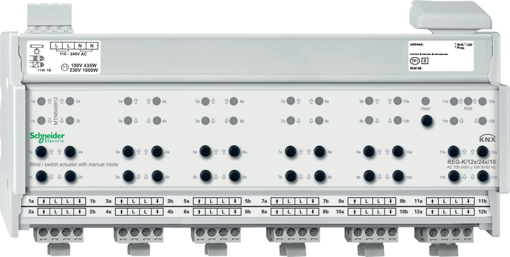 Актор для жалюзи/выкл reg-k/12x/24x/10 Schneider Electric, MTN649912