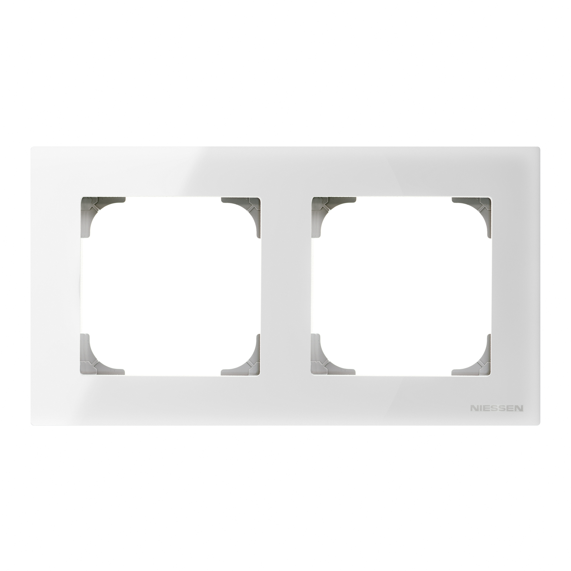 8572 CB Рамка 2-постовая (стекло белое) SKY ABB, 2CLA857200A3001