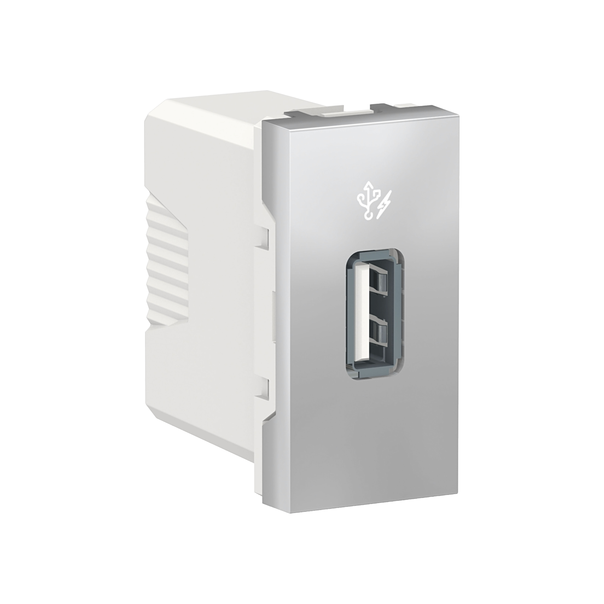 Розетка USB, 5 В/1000 мА, 1 модуль (алюминий) Unica Modular Schneider Electric, NU342830