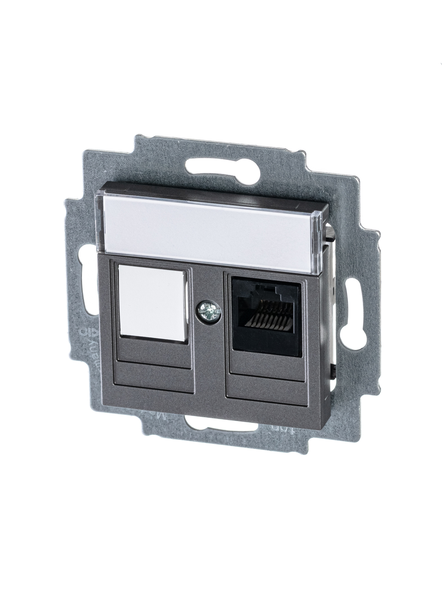 5014H-A51017 69W Розетка компьютерная RJ45 кат.5e+заглуш., Levit, сталь ABB, 2CHH295117A6069