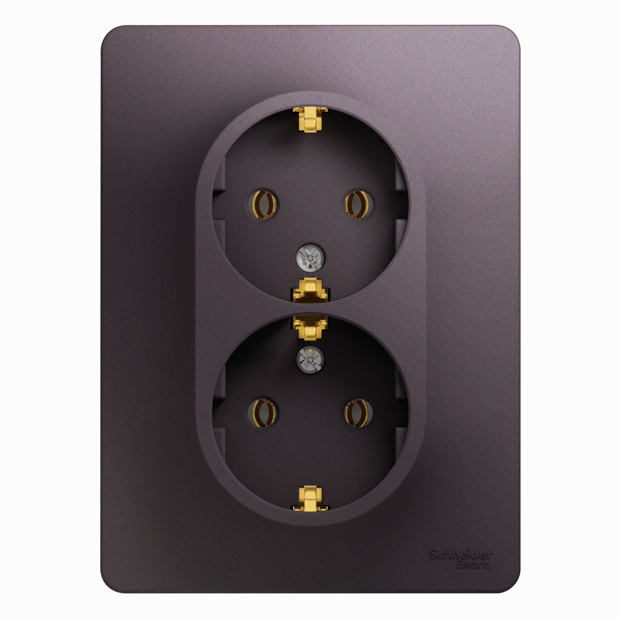 Розетка двойная с заземлением,16А, 250В, в сборе (сиреневый туман) Glossa Systeme Electric, GSL001424