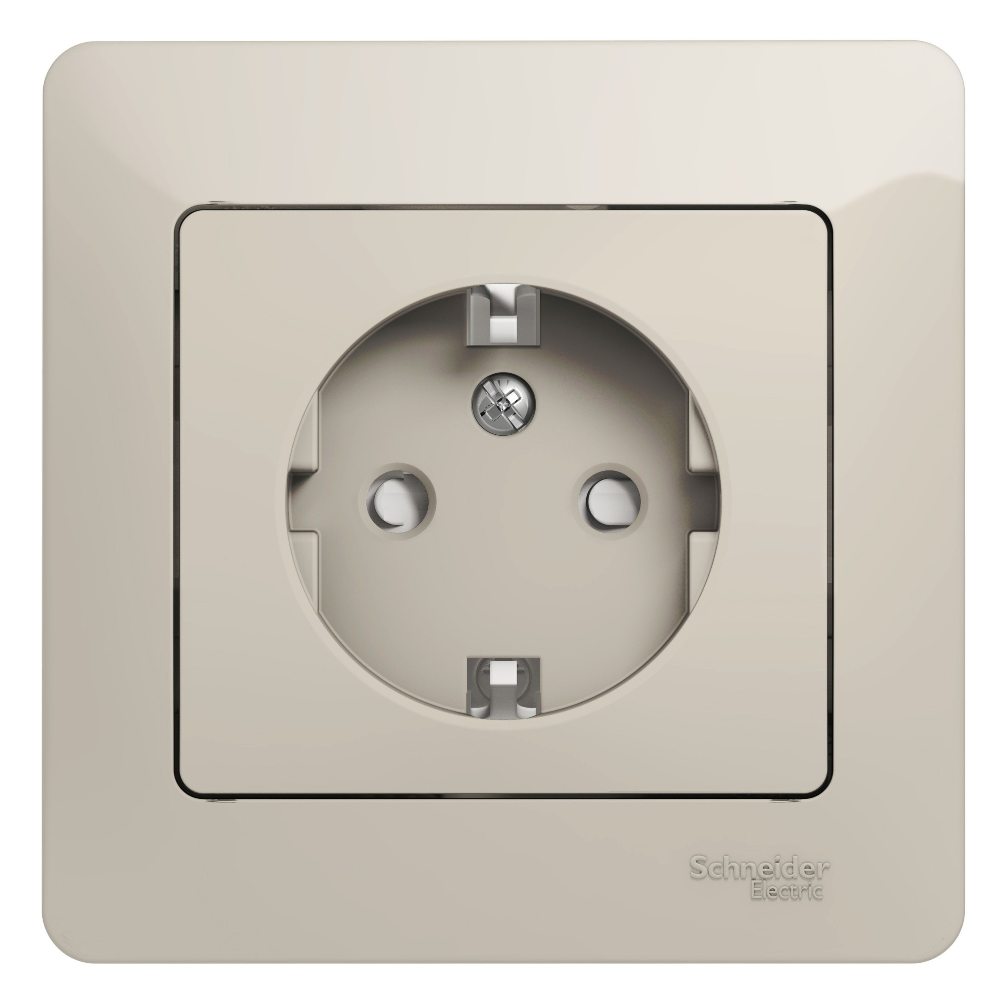 Розетка с заземлением со шторками,16А, 250В, в сборе (молочный) Glossa Systeme Electric, GSL000944