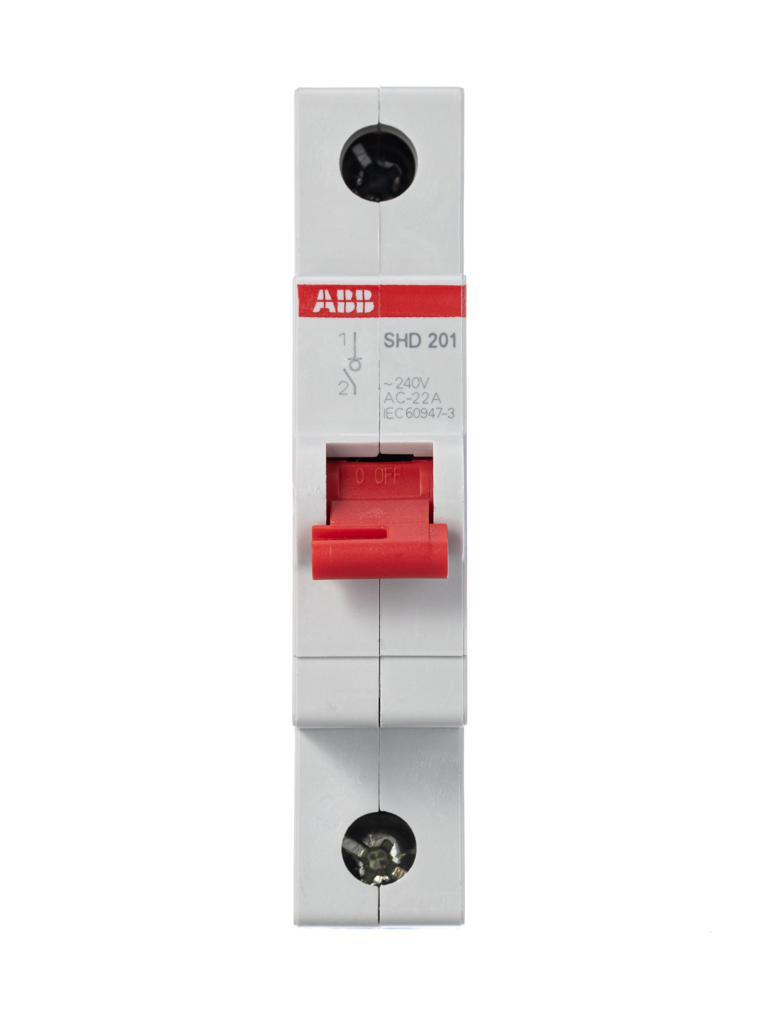 SHD201/63 Рубильник 1-полюсный модульный 63А (красный рычаг) ABB, 2CDD271111R0063