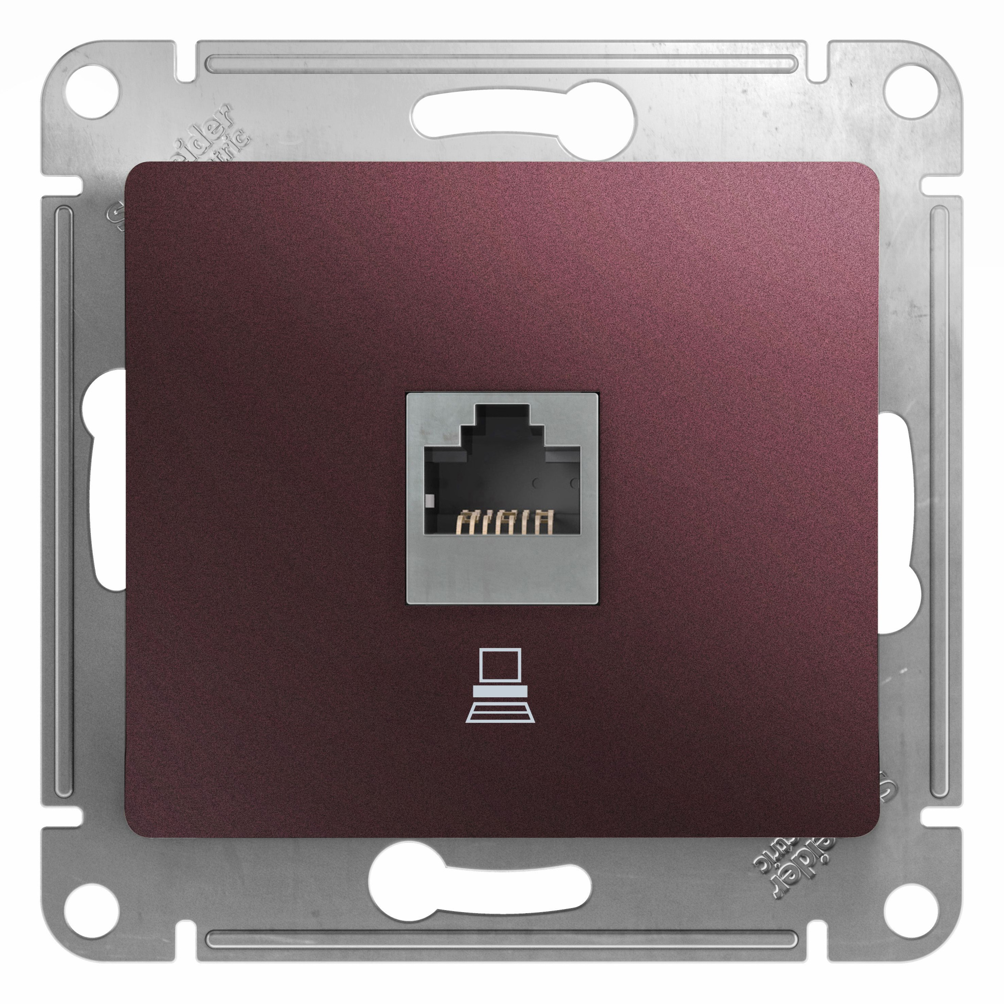 Розетка компьютерная RJ45 кат.5e, механизм, (баклажановый) Glossa Systeme Electric, GSL001181K