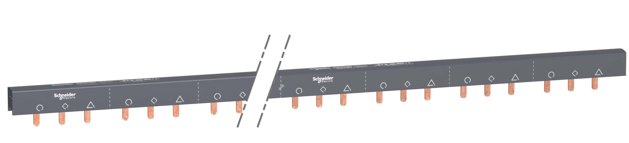 Шинка гребенчатая доп.+3п (auxl1l2l3…) 57 мод.18мм 100а разрезаемая Schneider Electric, A9XAH357