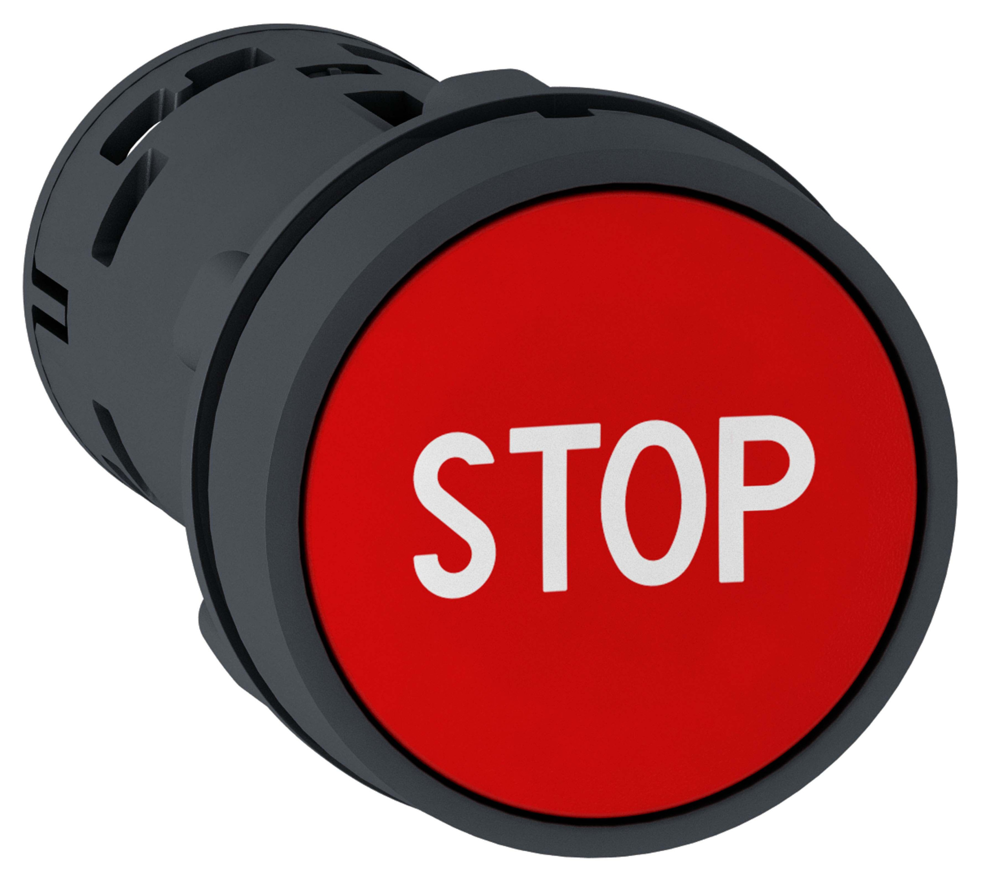 Кнопка 22мм красная но+нз с маркир stop Schneider Electric, XB7NA4534