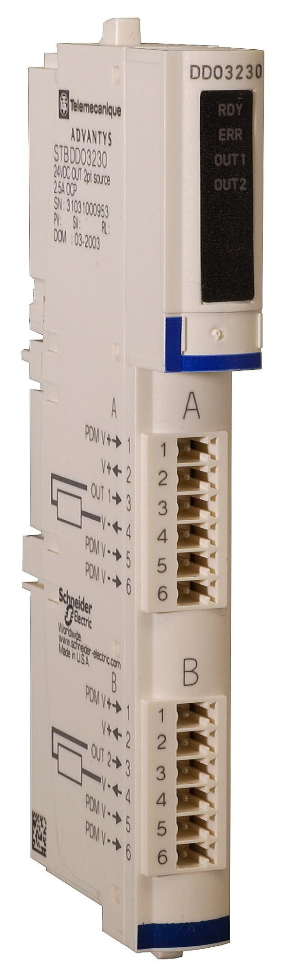 Модуль дискр. вых. =24в, 2 кан (kомпл) Schneider Electric, STBDDO3230K