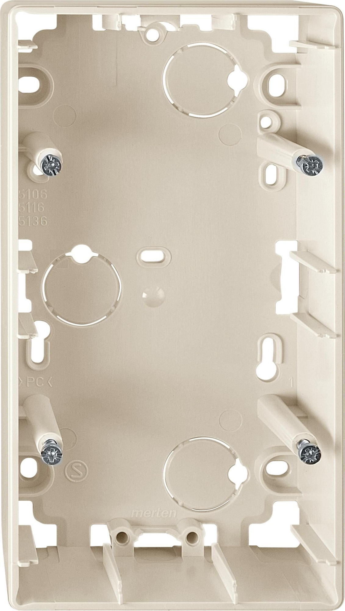 Корпус для открытого монтажа, 2-постовый, sd (бежевый) Merten Schneider Electric, MTN513644