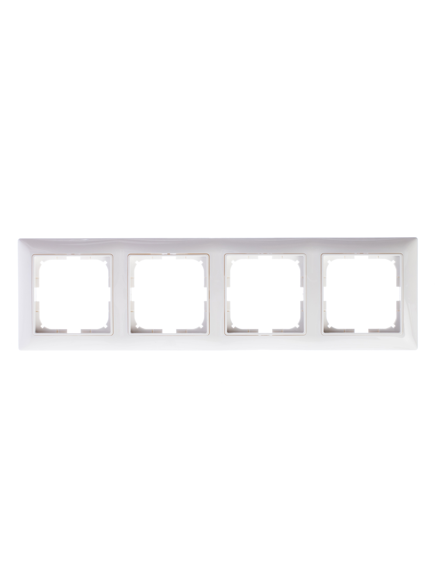 2514-94-507 Рамка 4-постовая с декоративной накладкой (альпийский белый) Basic 55 ABB