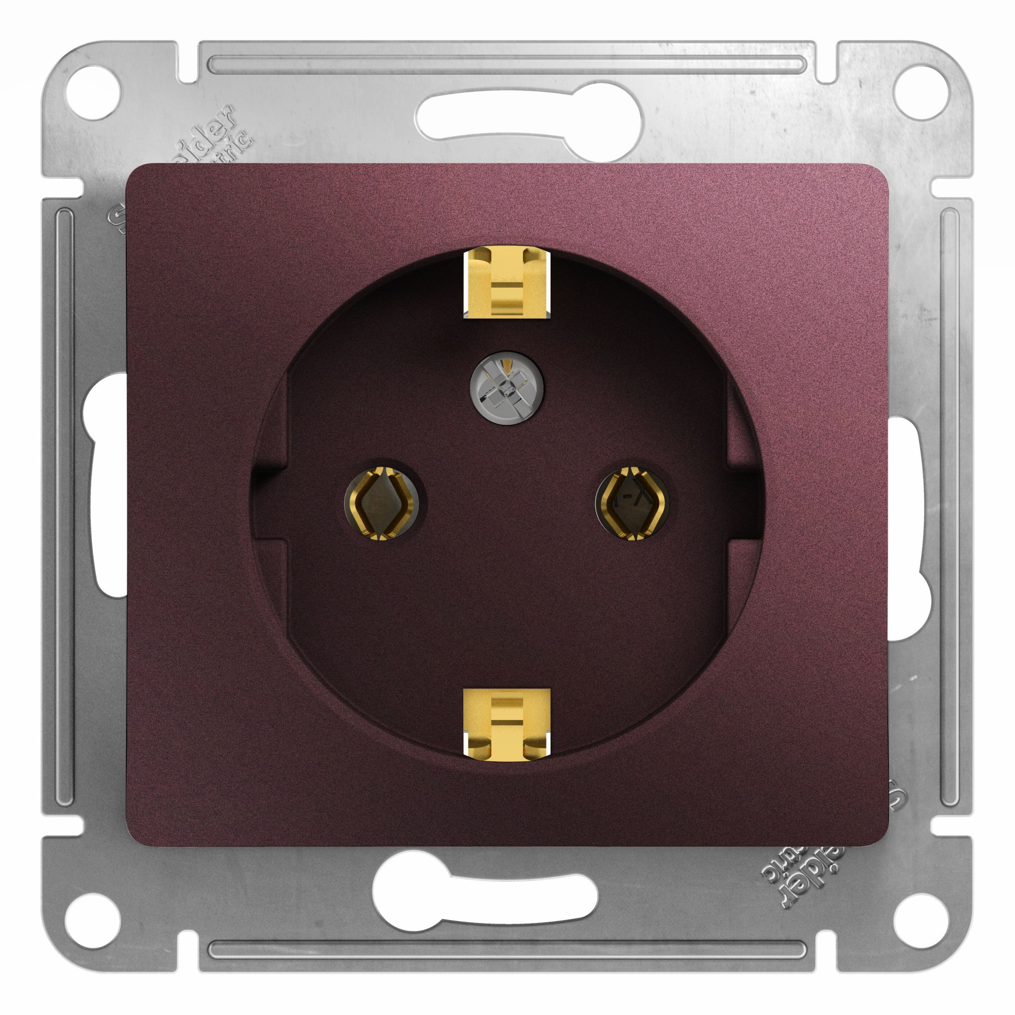 Розетка с заземлением, 16А, 250В, механизм, (баклажановый) Glossa Systeme Electric, GSL001143