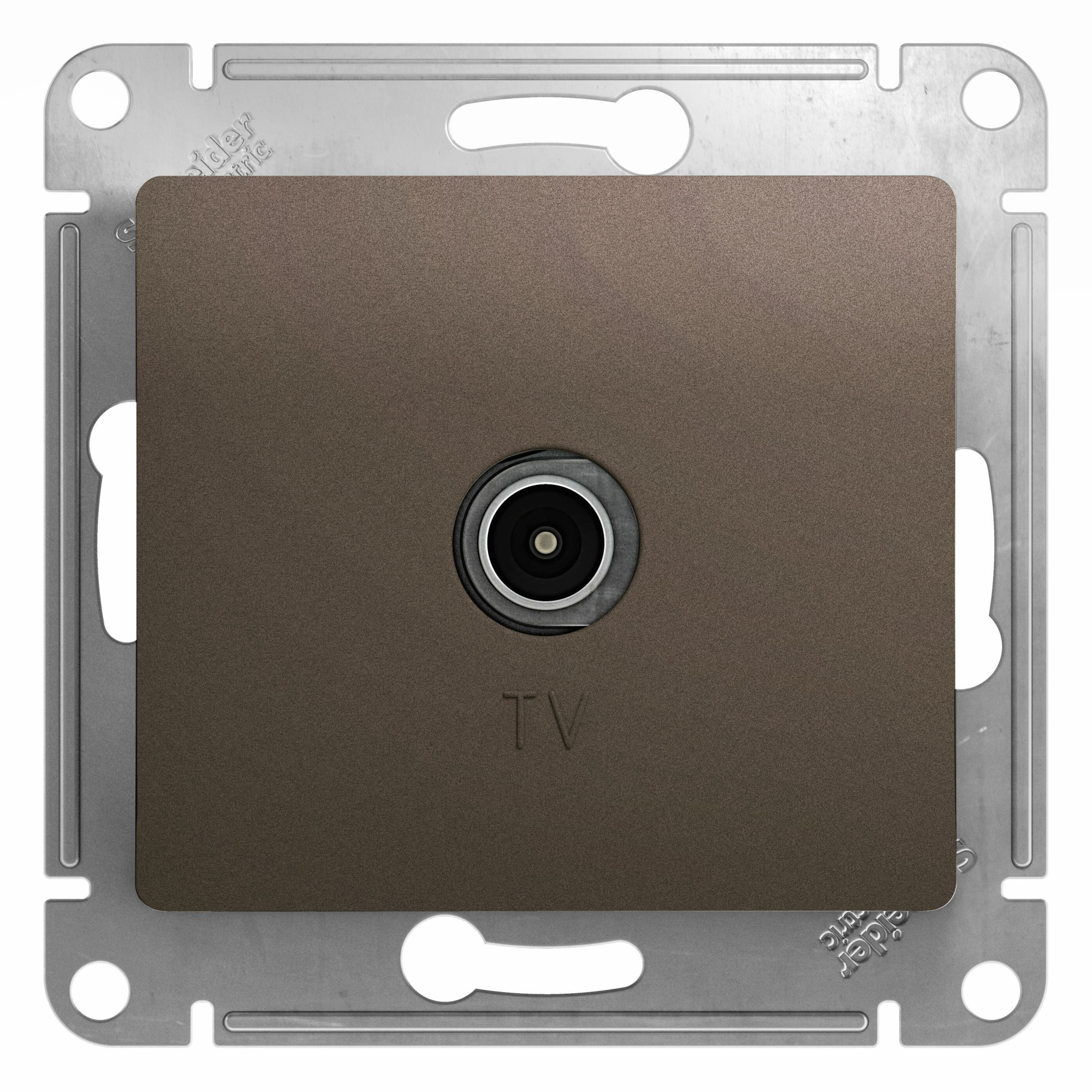 Розетка TV проходная 4db (шоколад) Glossa Systeme Electric, GSL000892