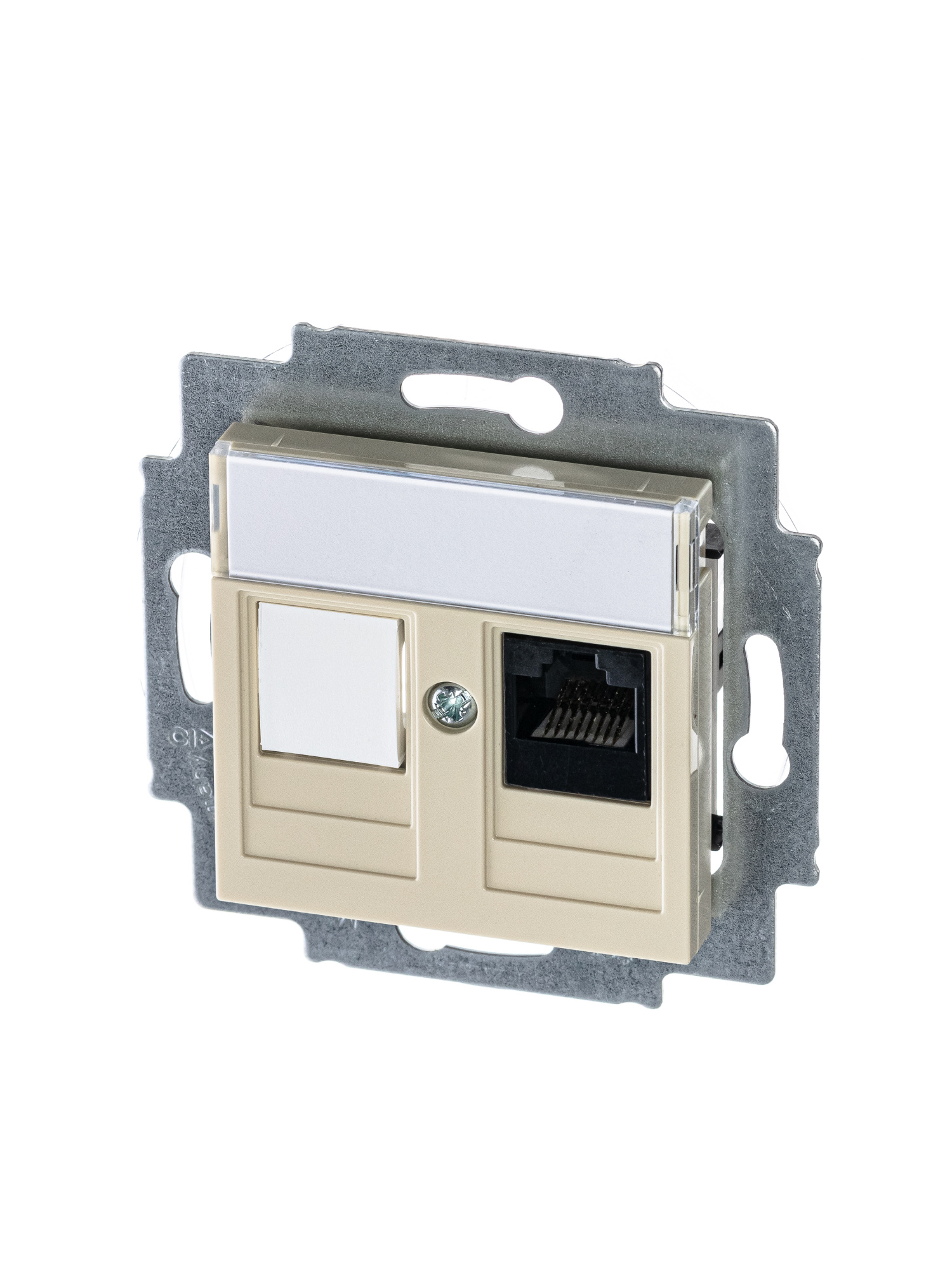 5014H-A51017 17Вт Розетка компьютерная RJ45 кат.5e+заглушка (слоновая кость/белый) Levit ABB, 2CHH295117A6017