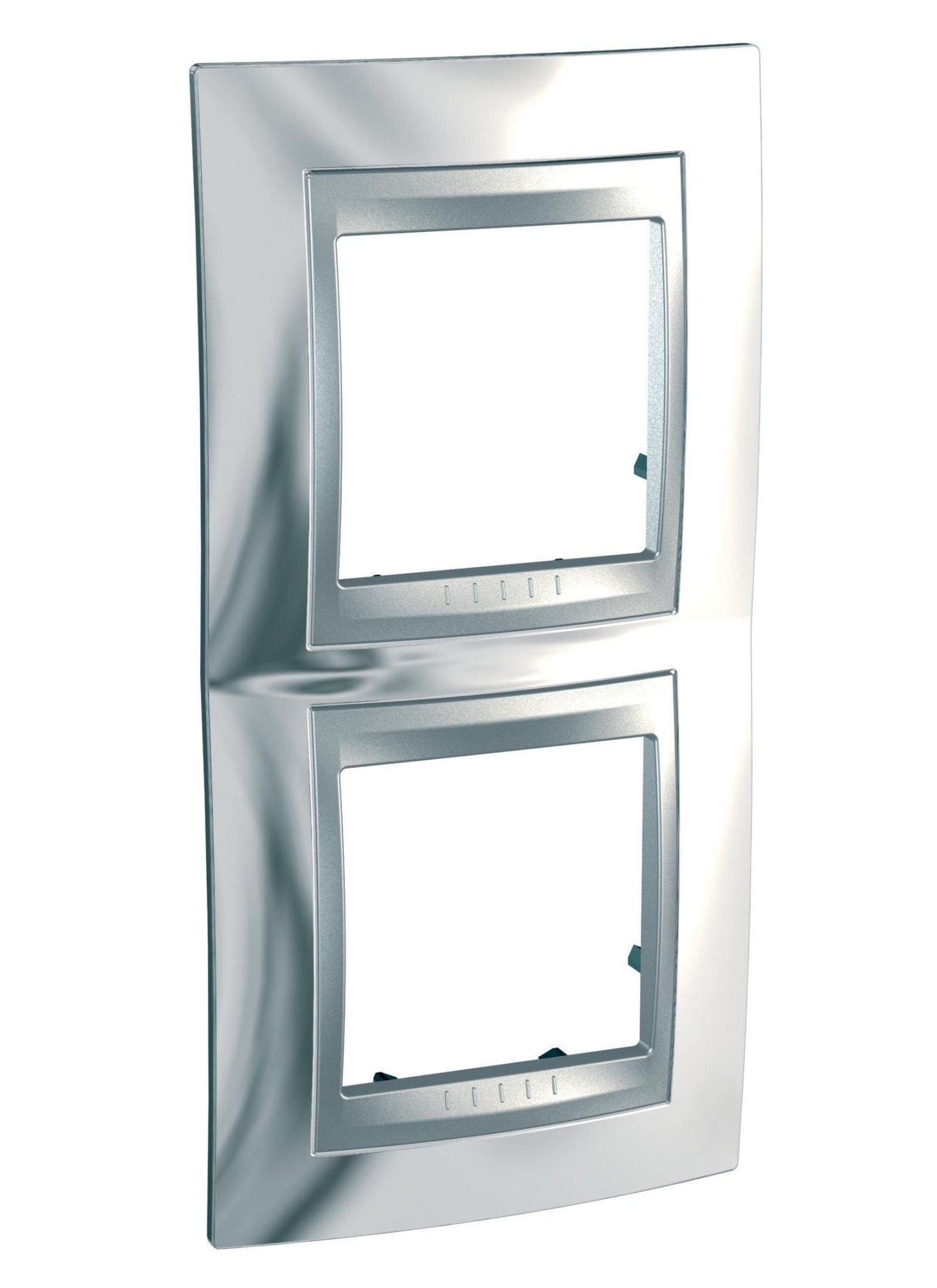 Рамка 2-постовая вертикальная (алюминий/хром глянцевый) Unica Top Schneider Electric, MGU66.004V.010