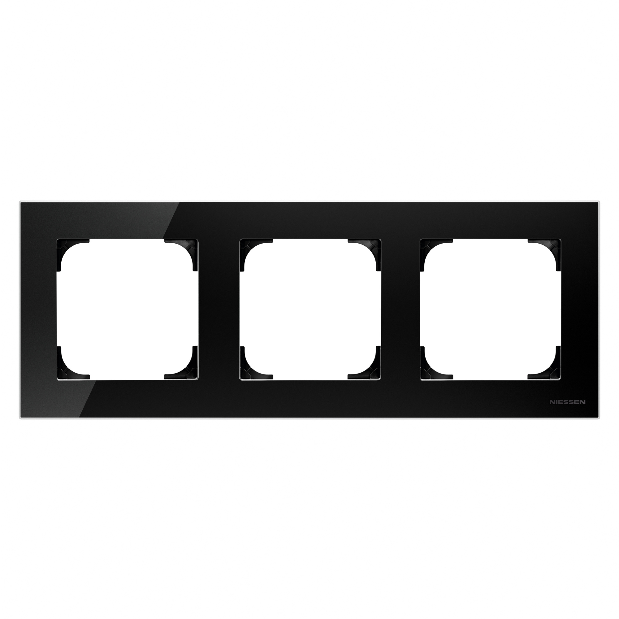 8573 CN Рамка 3-постовая (стекло чёрное) SKY ABB, 2CLA857300A3101