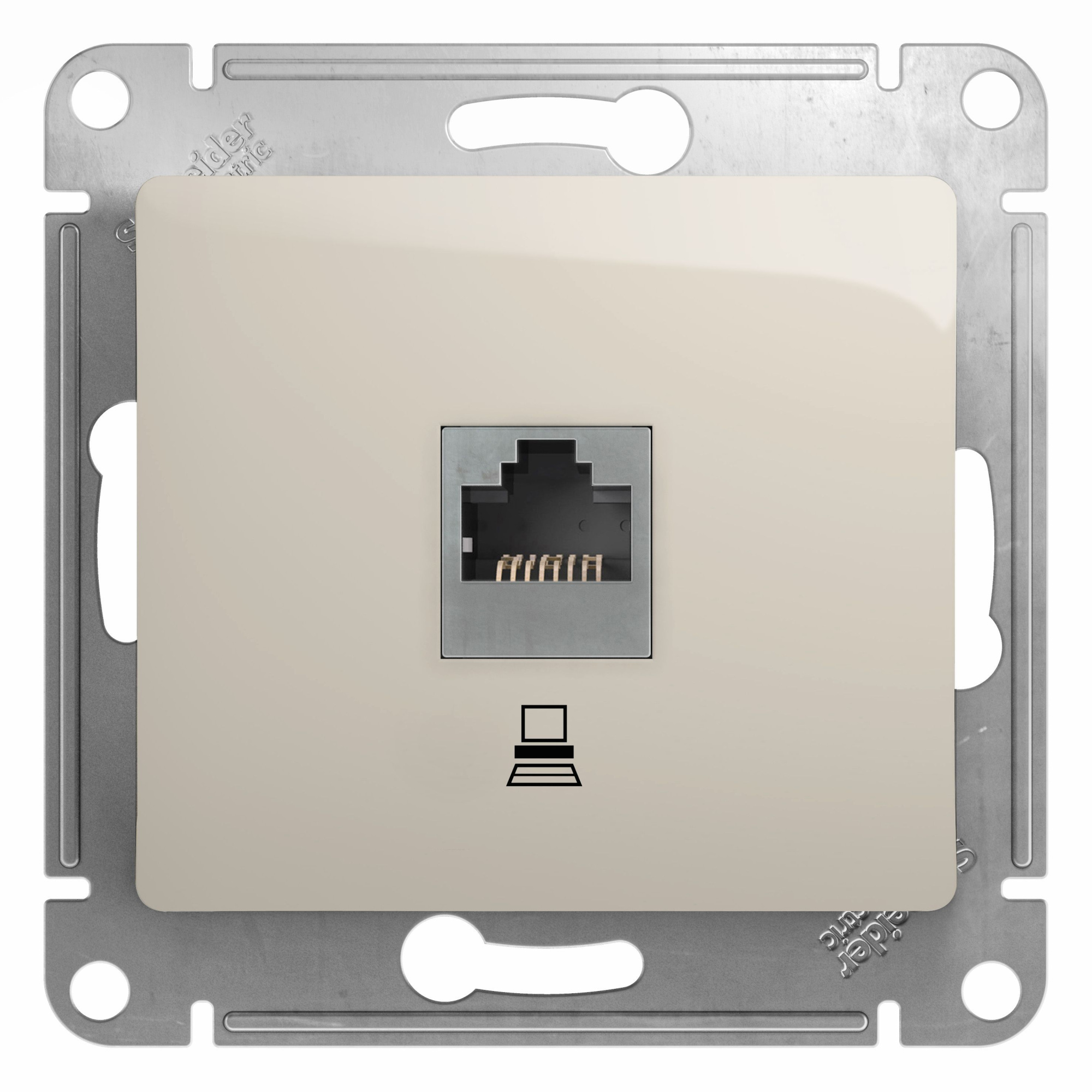 Розетка компьютерная RJ45 кат.5E, (молочный) Glossa Systeme Electric, GSL000981K