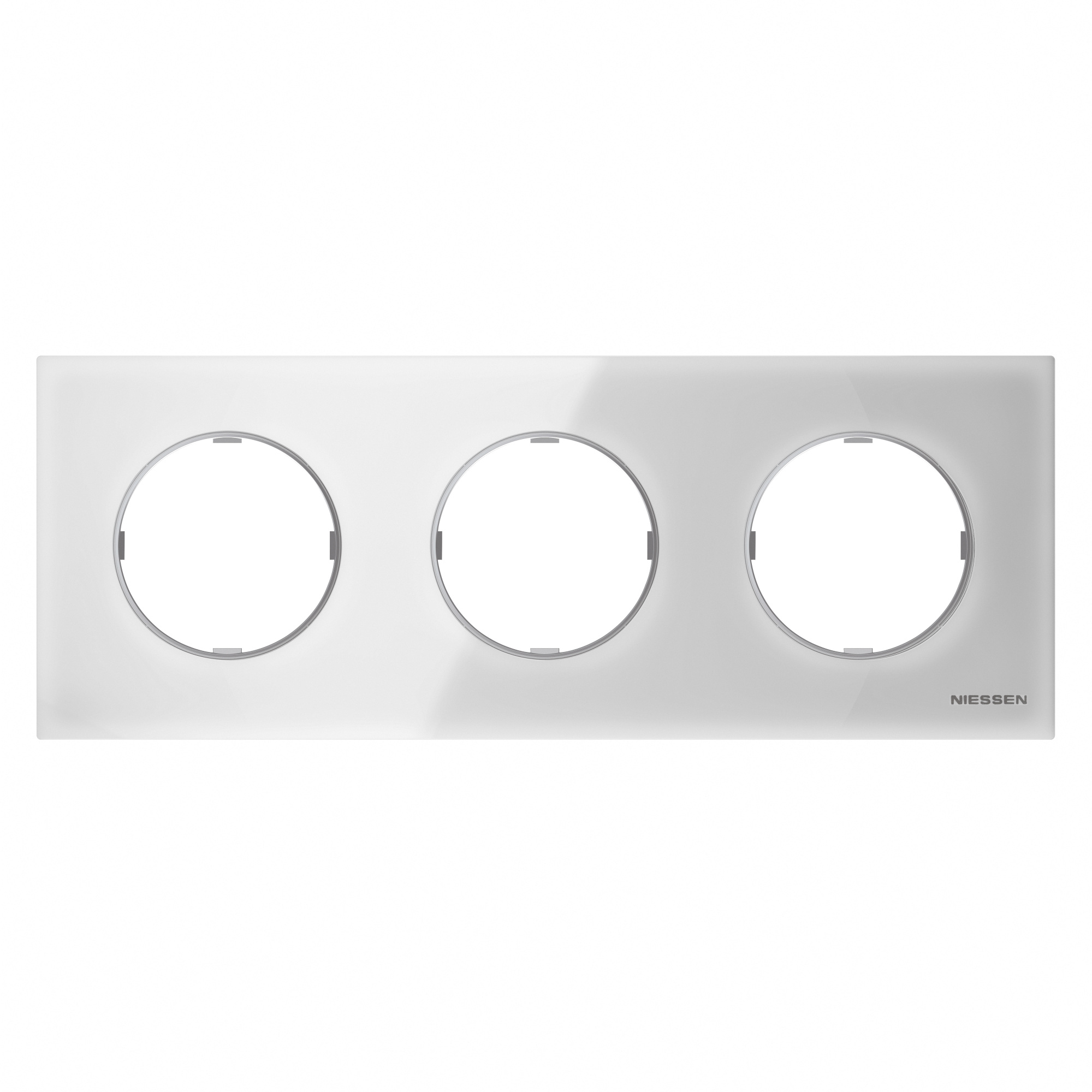 8673 CB Рамка 3-постовая,серия SKY Moon, стекло белое ABB, 2CLA867300A3001