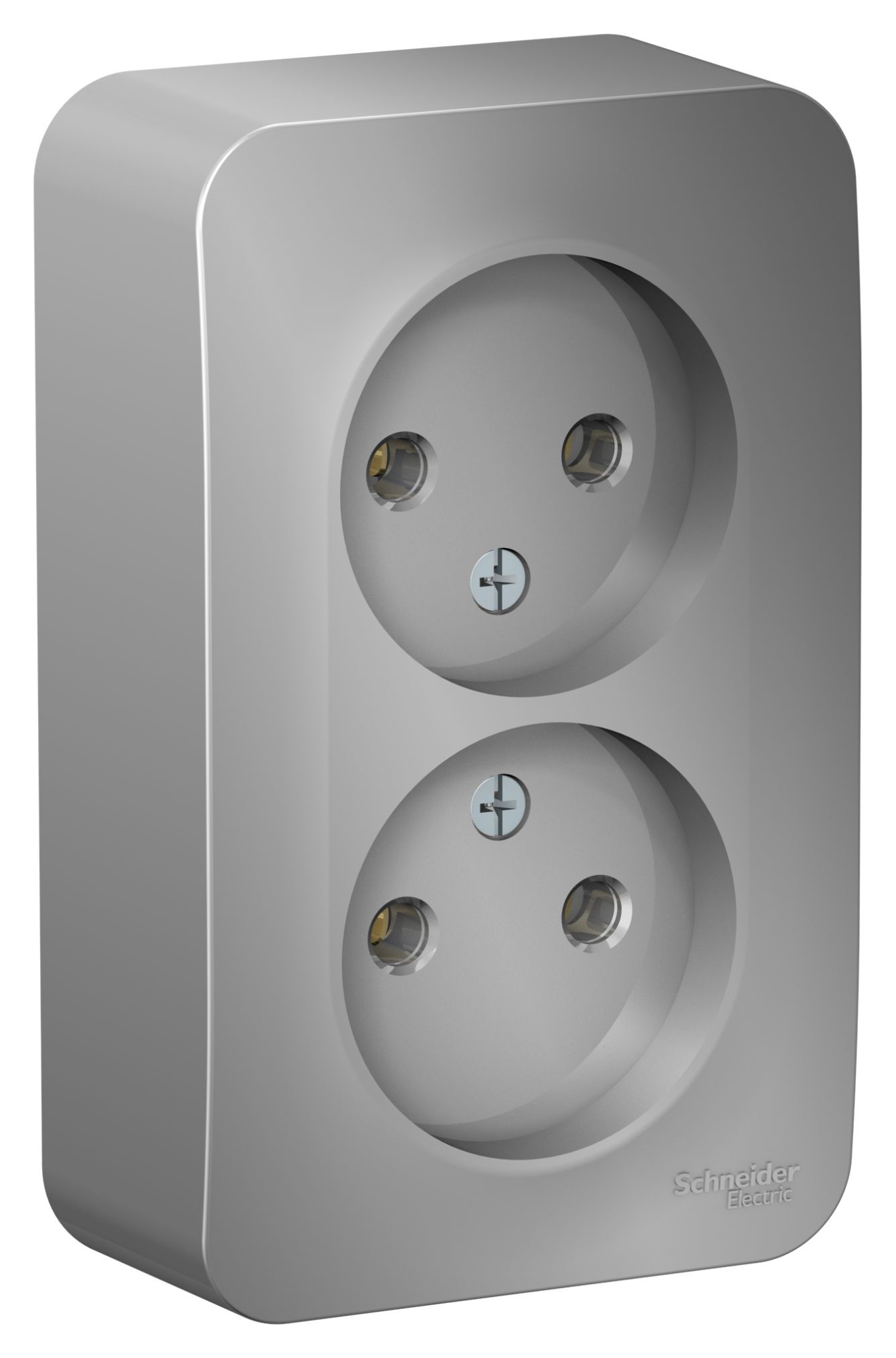Розетка двойная, О/У без заземления без штор., 16А, 250В (алюминий) Blanca Systeme Electric, BLNRA000203