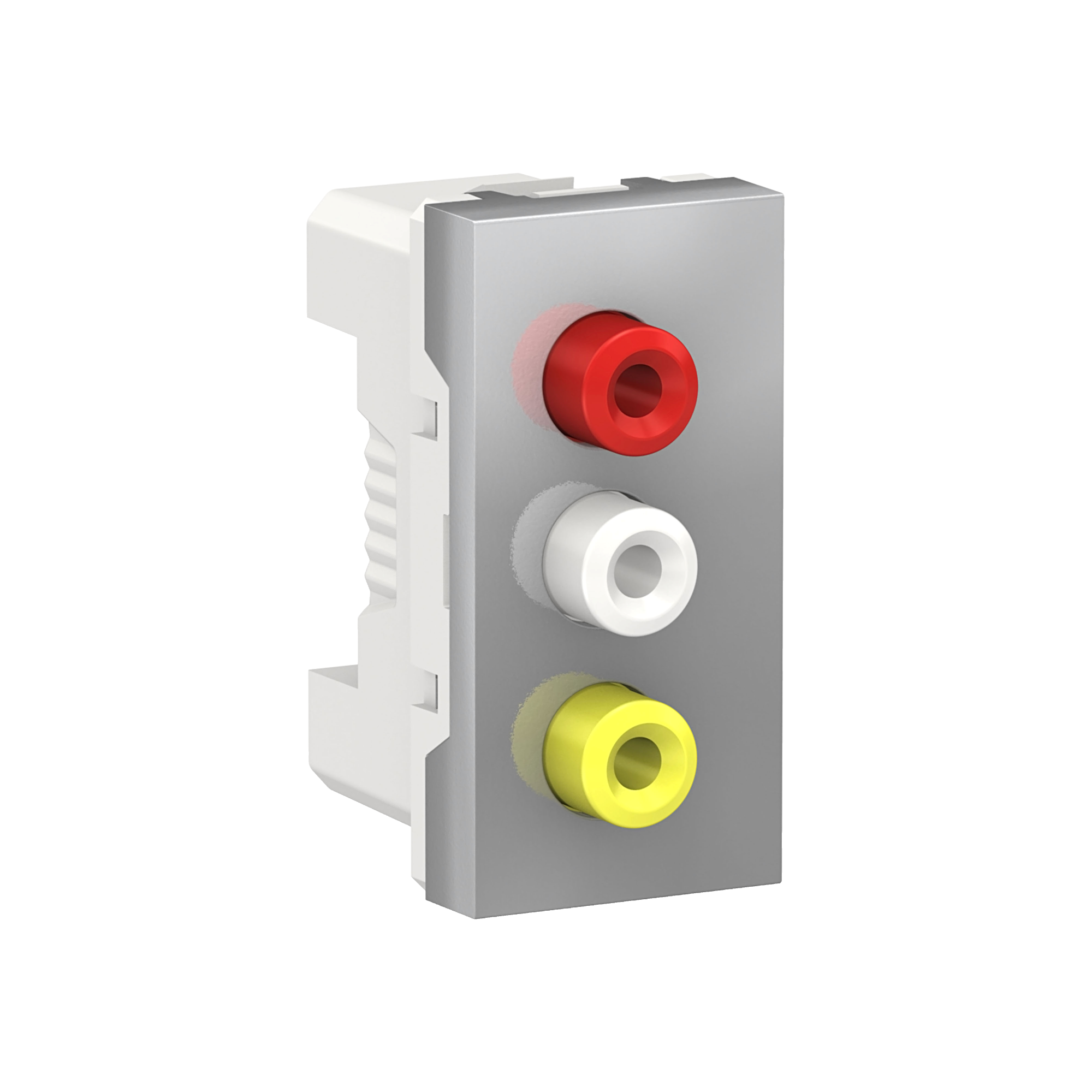 Розетка 3 RCA, 2 модуля (алюминий) Unica Modular Schneider Electric, NU343130