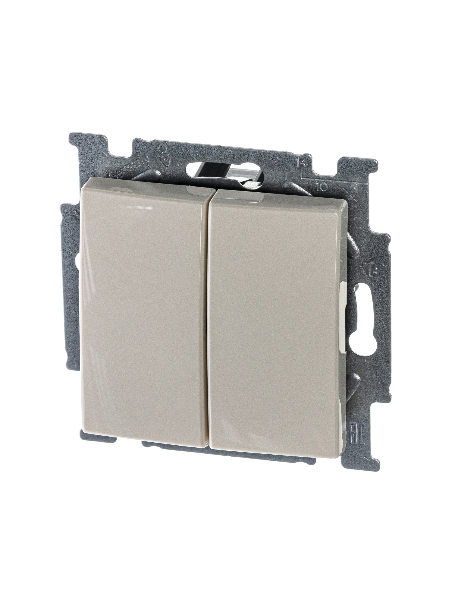 2006/5 UC-92-507 Выключатель 2-х клавишный (слоновая кость) Basic 55 ABB, 2CKA001012A2148