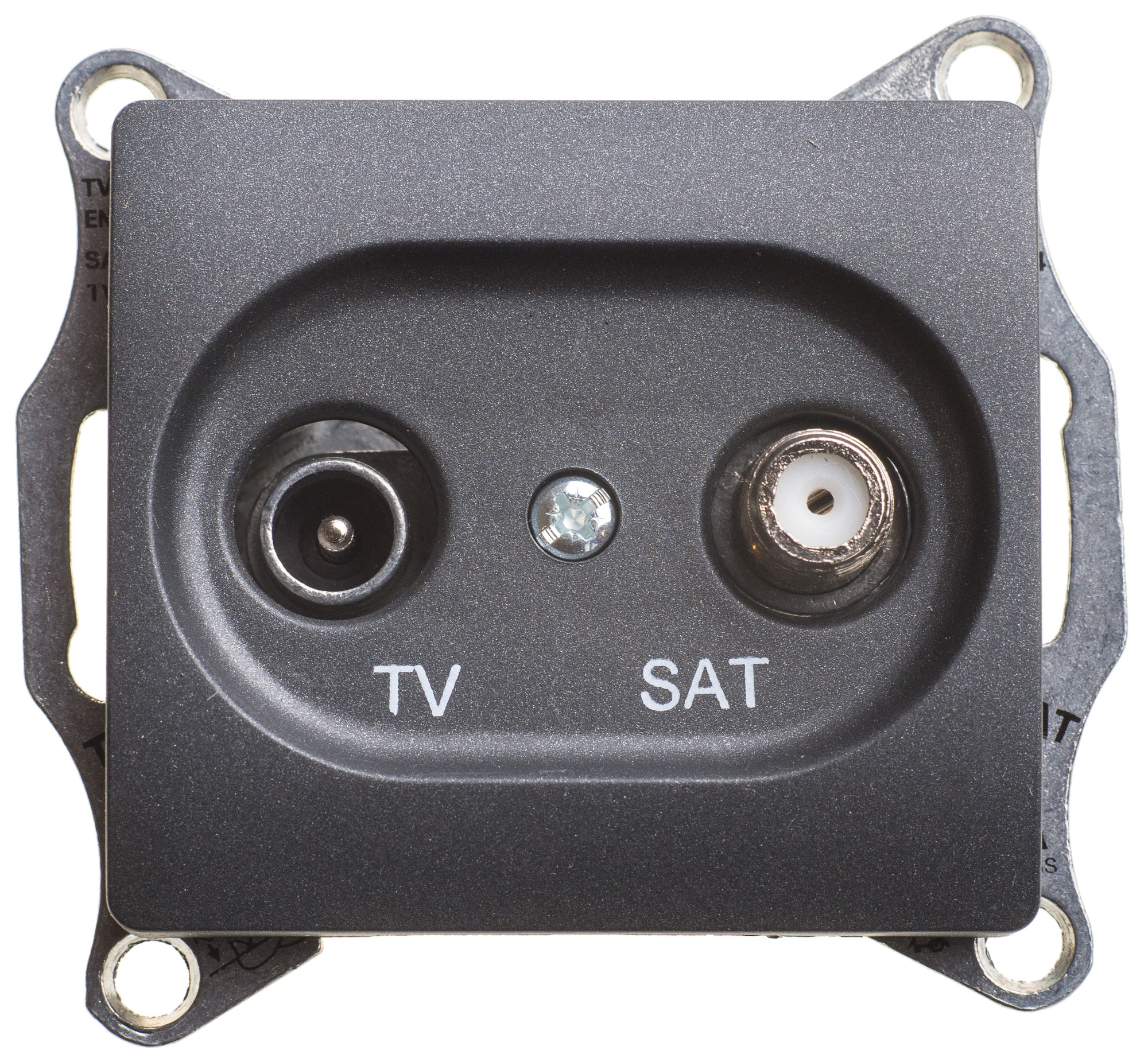Розетка TV-SAT оконечная 1db, механизм (антрацит) Glossa Systeme Electric, GSL000797