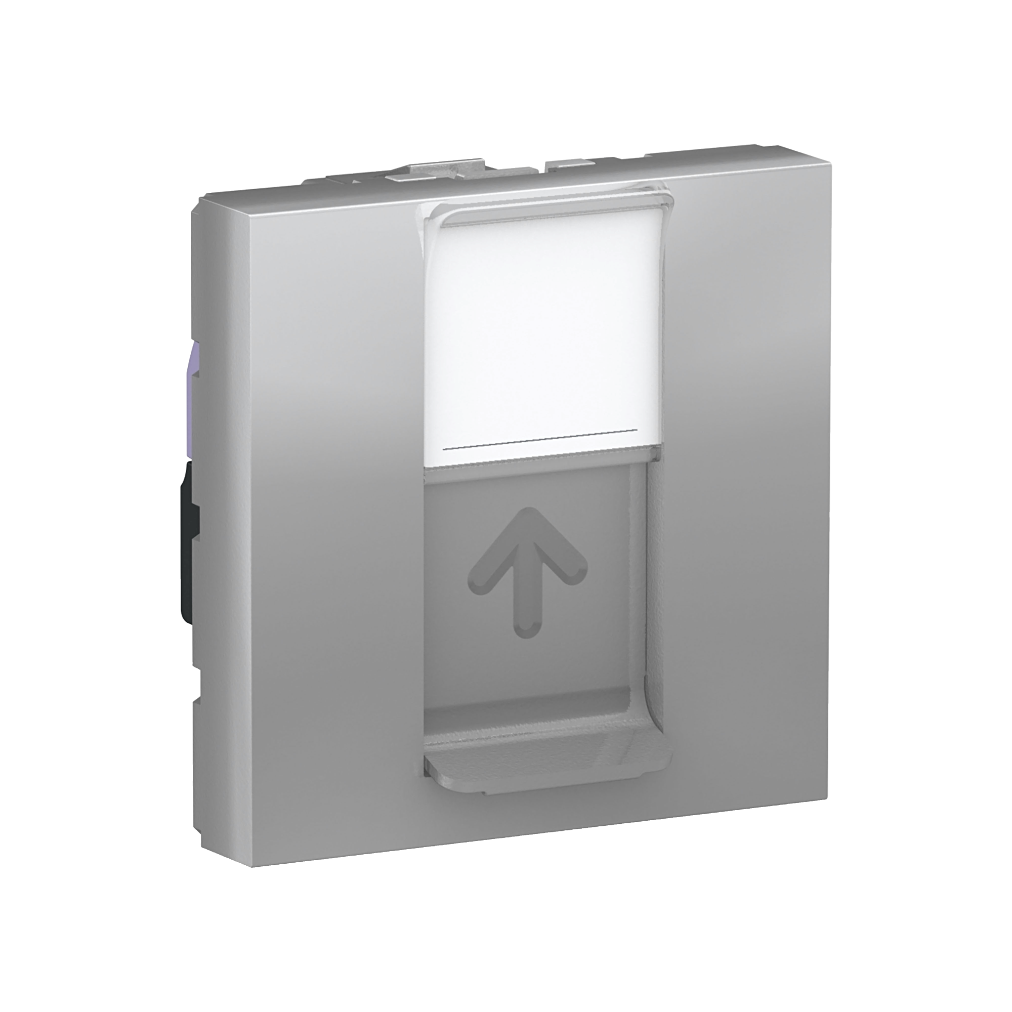 Розетка компьютерная, RJ45, одиночная, кат. 6 UTP, 2 модуля (алюминий) Unica Modular Schneider Electric, NU341530