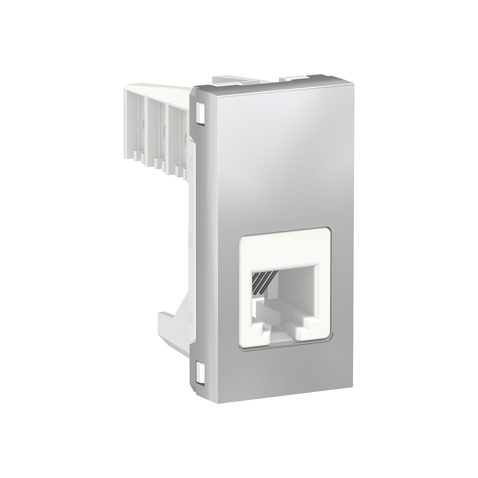 Розетка телефонная, RJ12, одиночная, 1 модуль (алюминий) Unica Modular Schneider Electric, NU349130