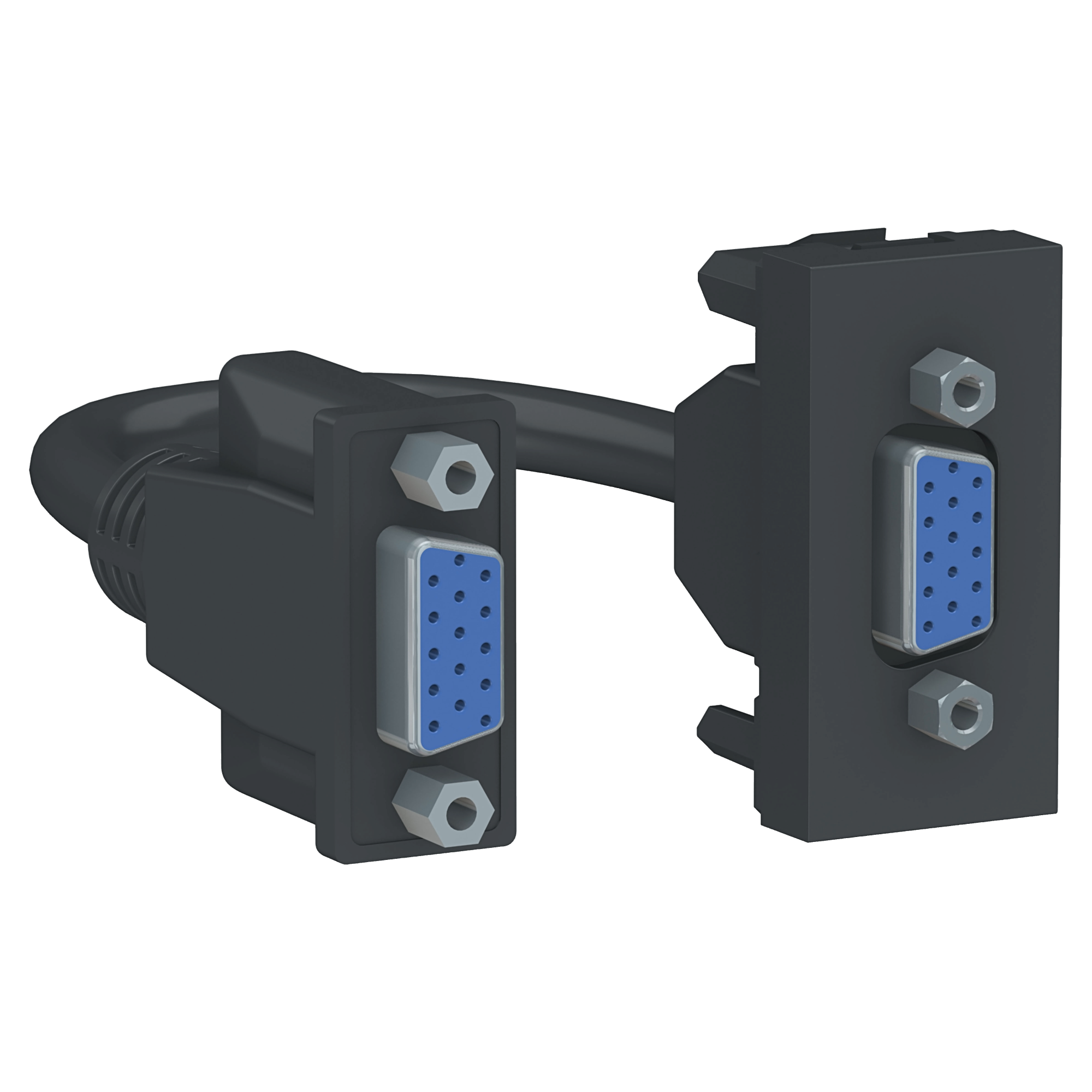 Розетка HD15 female (VGA), 1 модуль (антрацит) Unica Modular Schneider Electric, NU343254