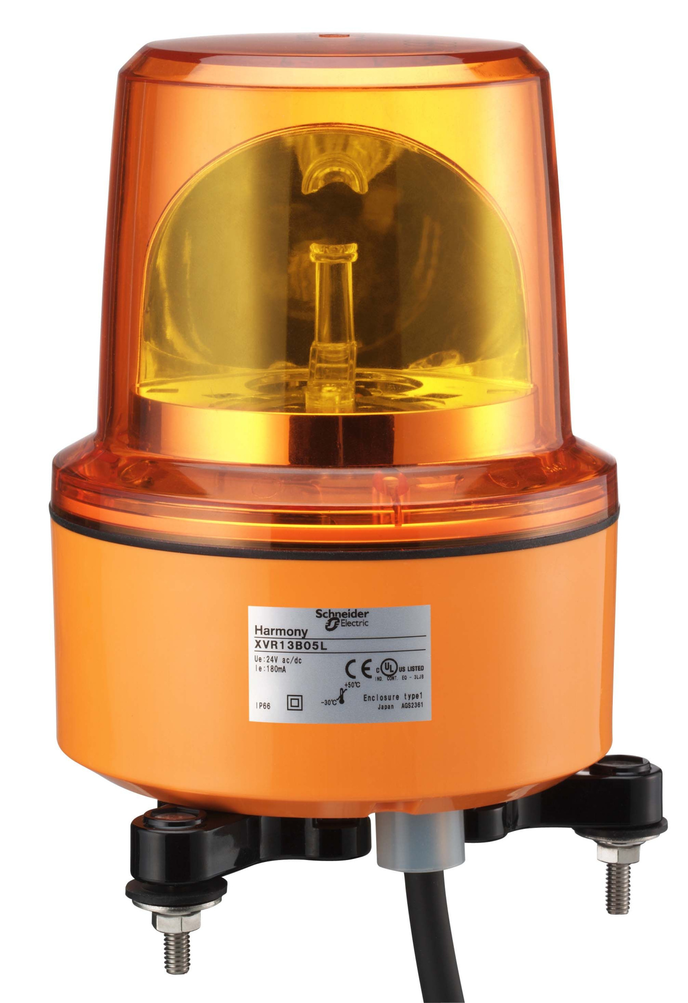 Лампа маячок вращ оранж 24в ac/dc 130мм Schneider Electric, XVR13B05L