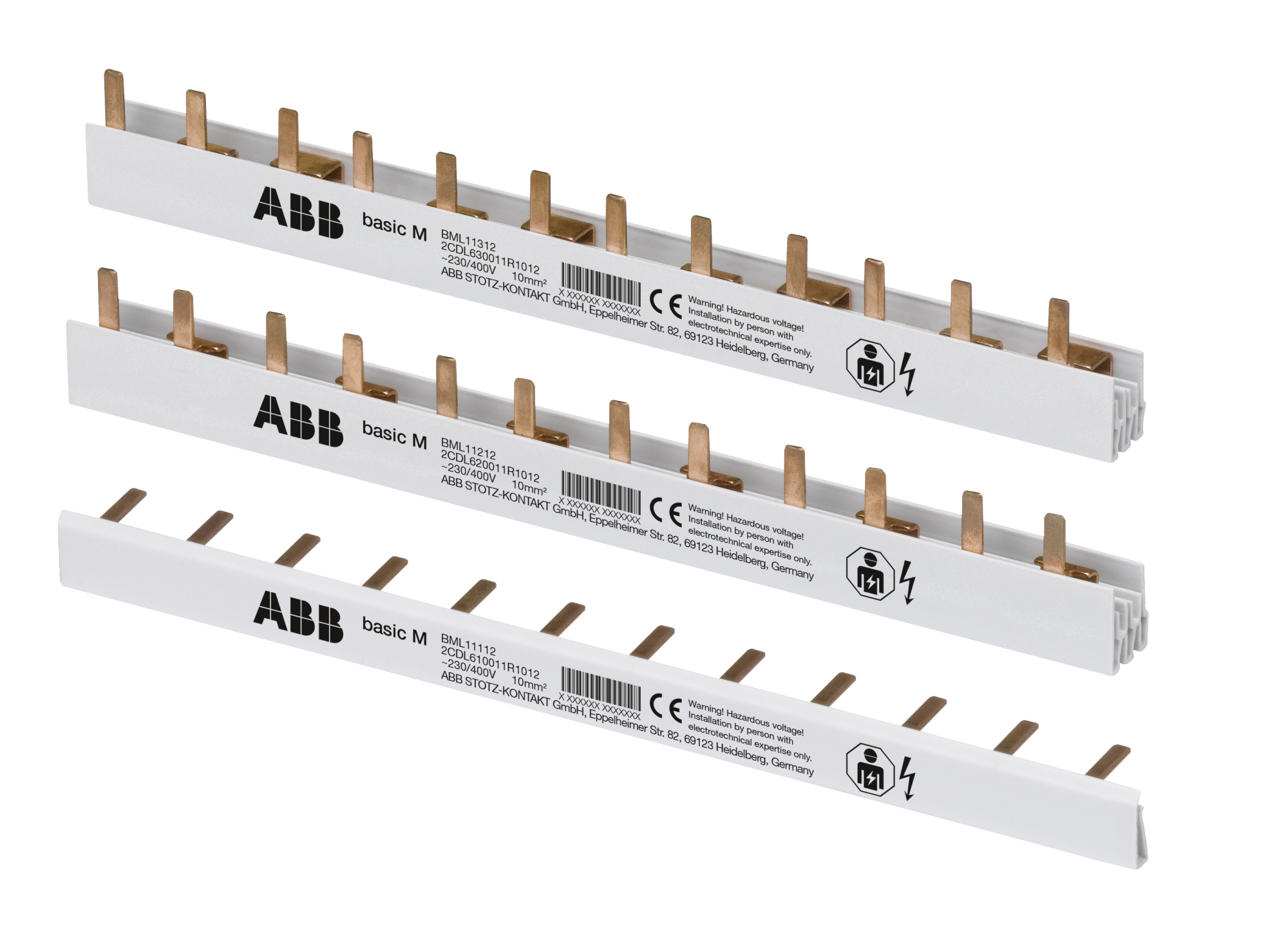 BML11357 3-фазная шинная штырьковая разводка на 57 модулей, 63А, 10мм2 ABB, 2CDL630011R1057