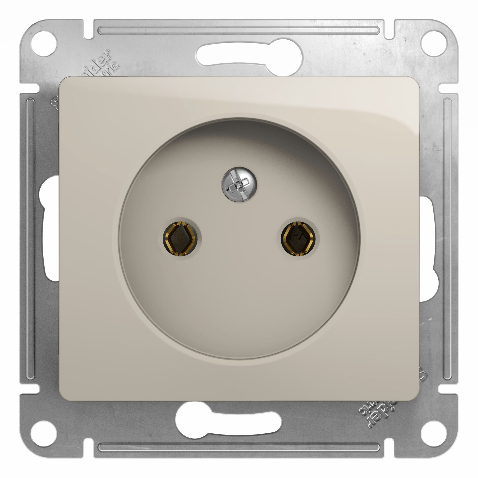 Розетка без заземления,16А, 250В, механизм (молочный) Glossa Systeme Electric, GSL000941
