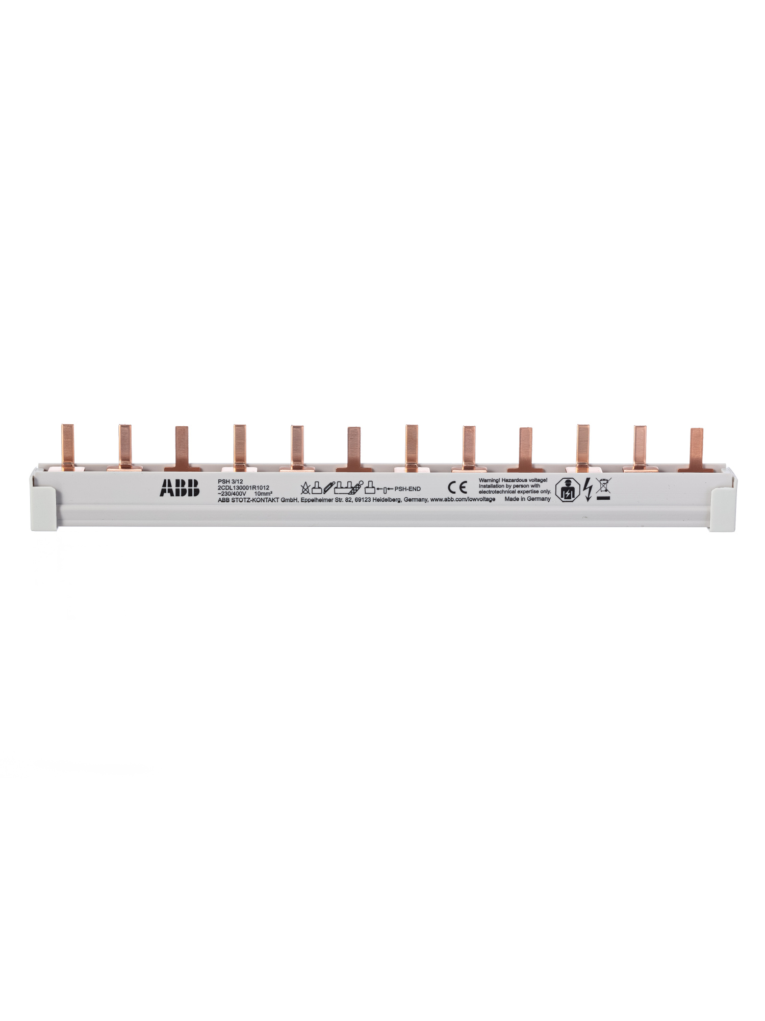 PSH3/12 3-фазная шинная штырьковая разводка на 12 модулей 40А ABB, 2CDL130001R1012