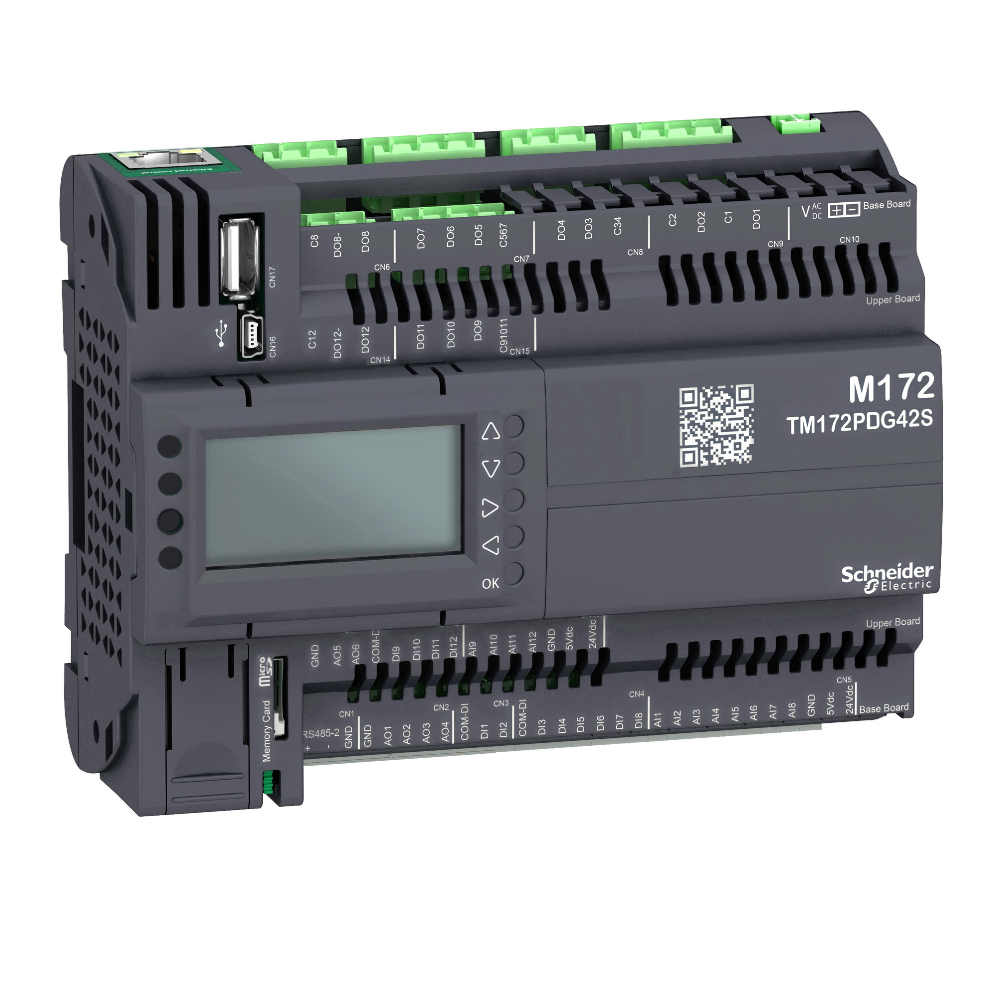 Плк м172,дисплей, 42i/o,eth, 2 mb, 2 ssr Schneider Electric, TM172PDG42S
