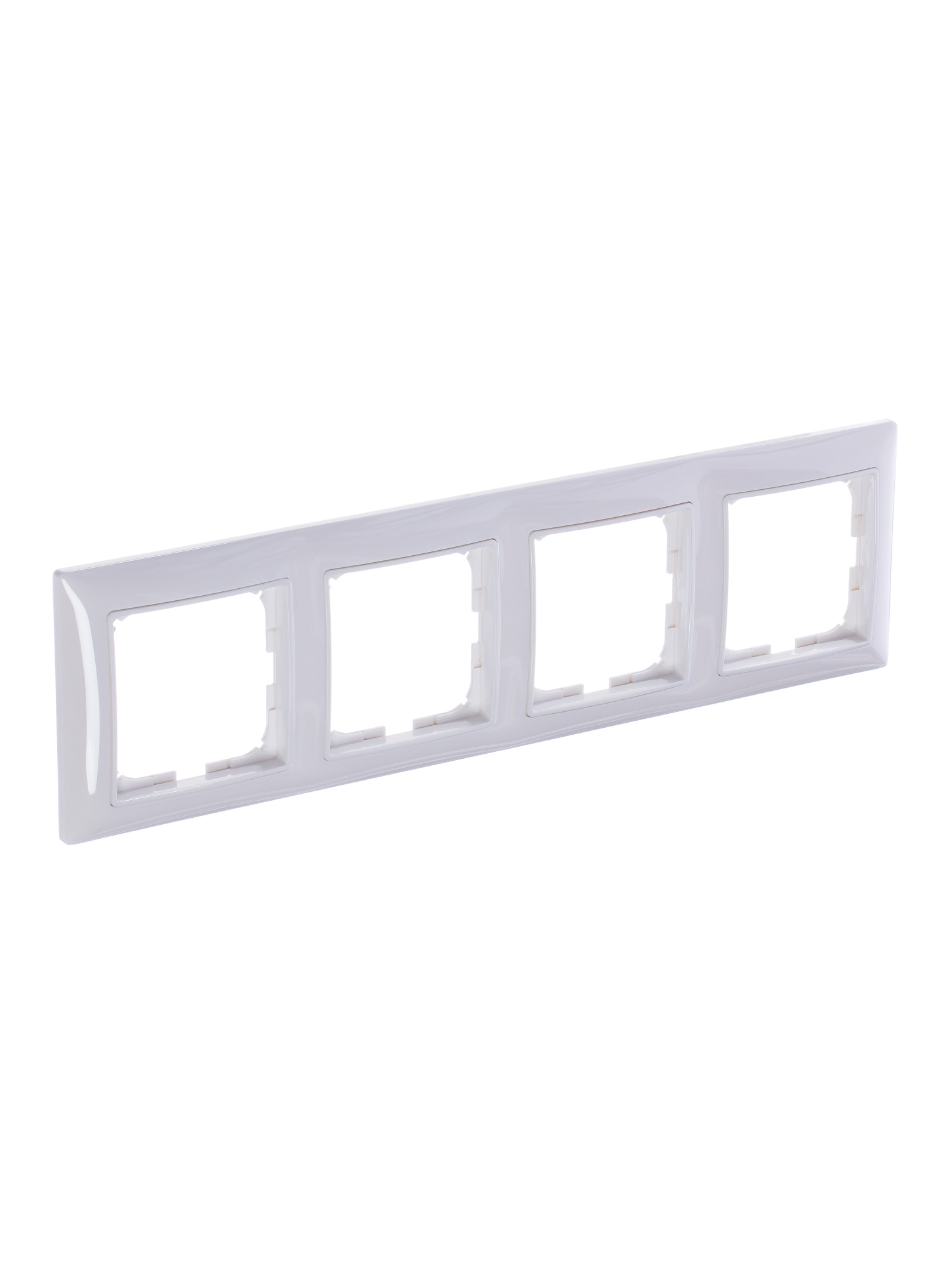 2514-94-507 Рамка 4-постовая с декоративной накладкой (альпийский белый) Basic 55 ABB