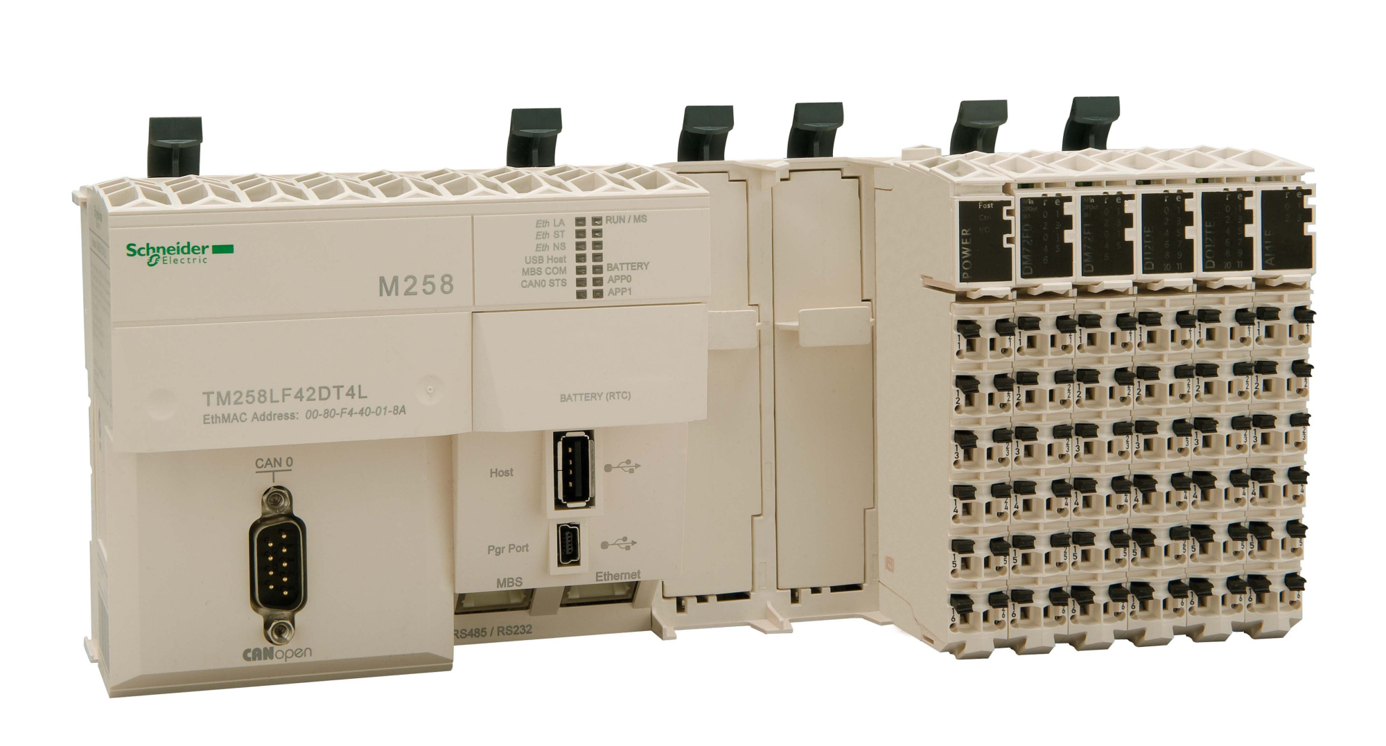 M258 eth/can/посл. интер/2pci/42/4вх/выx Schneider Electric, TM258LF42DT4L