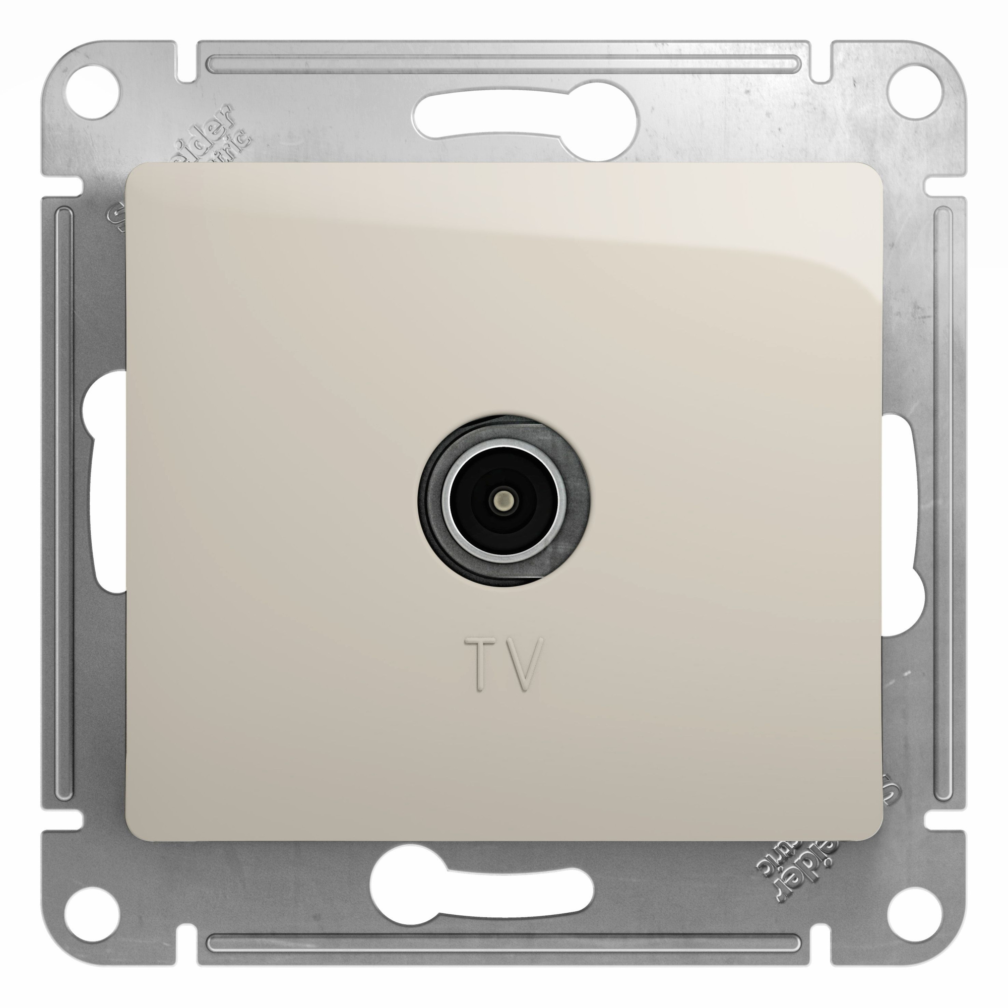Розетка TV оконечная 1db, механизм (молочный) Glossa Systeme Electric, GSL000991