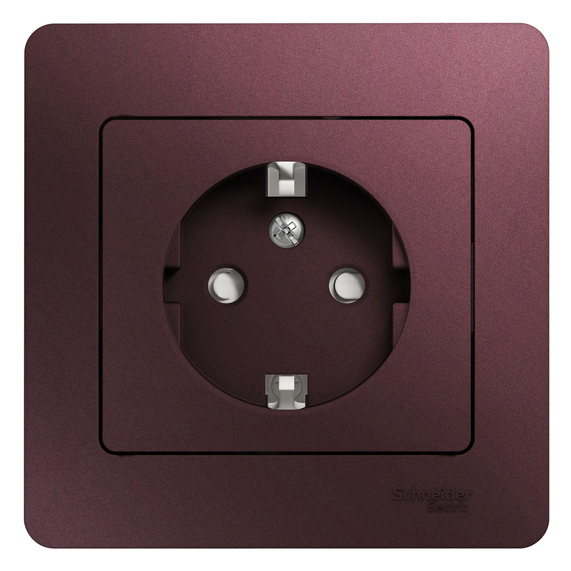 Розетка с заземлением со шторками,16А, 250В, в сборе,баклажановый Glossa Systeme Electric, GSL001144